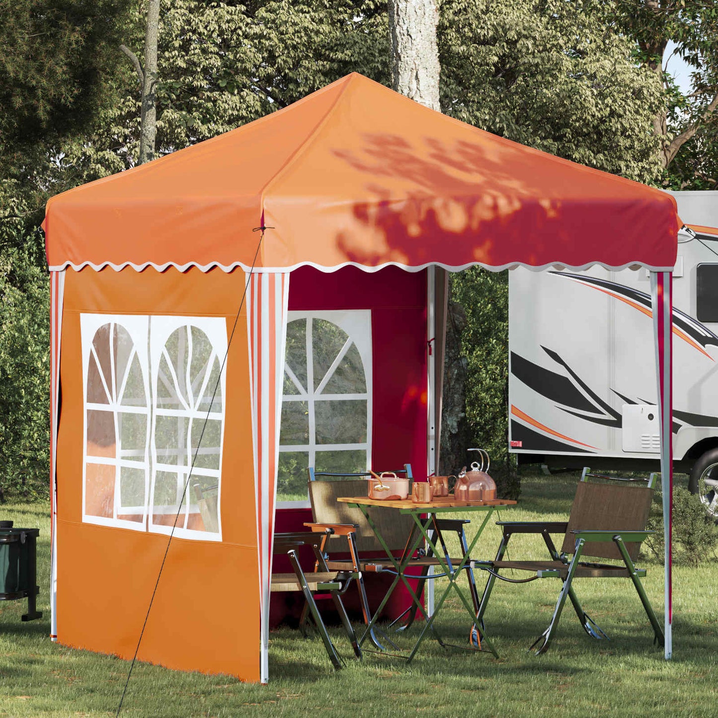 Pop-up Partyzelt 195 x 195 x 245 cm Orange Oxford-Stoff