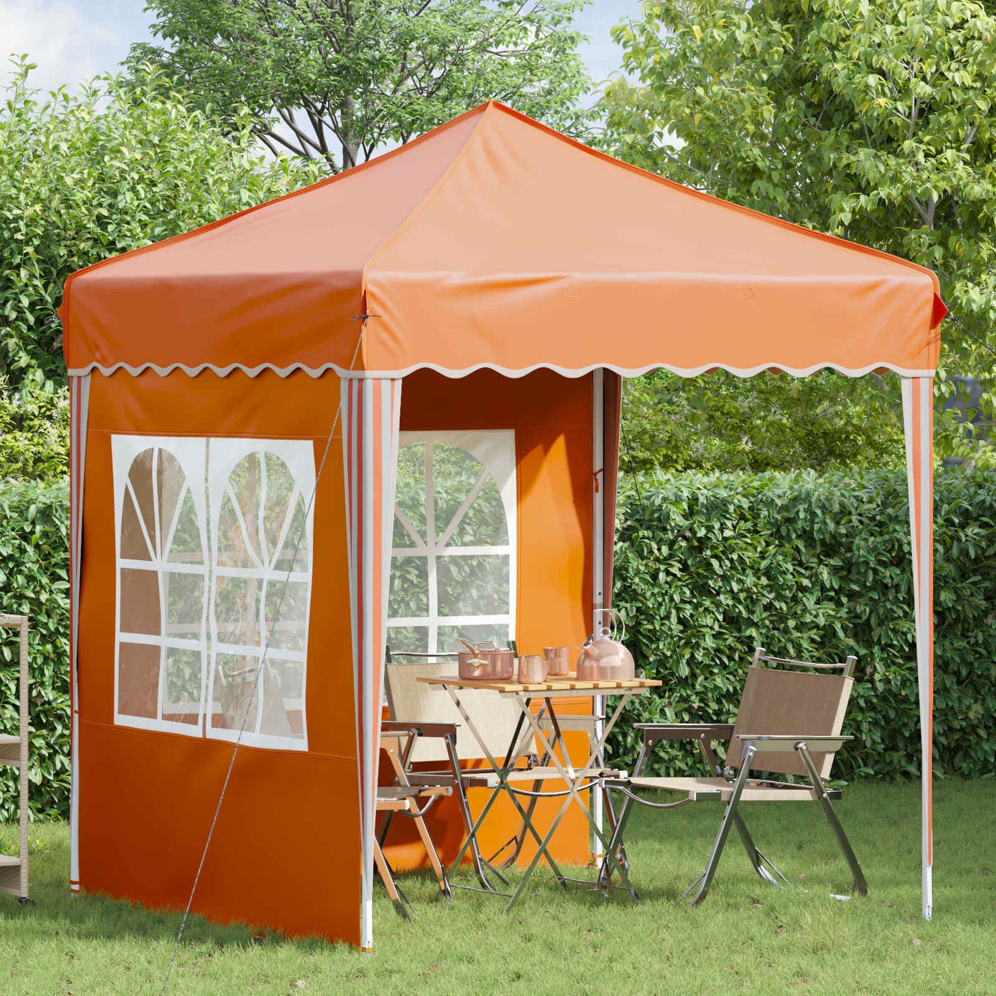 Pop-up Partyzelt 195 x 195 x 245 cm Orange Oxford-Stoff
