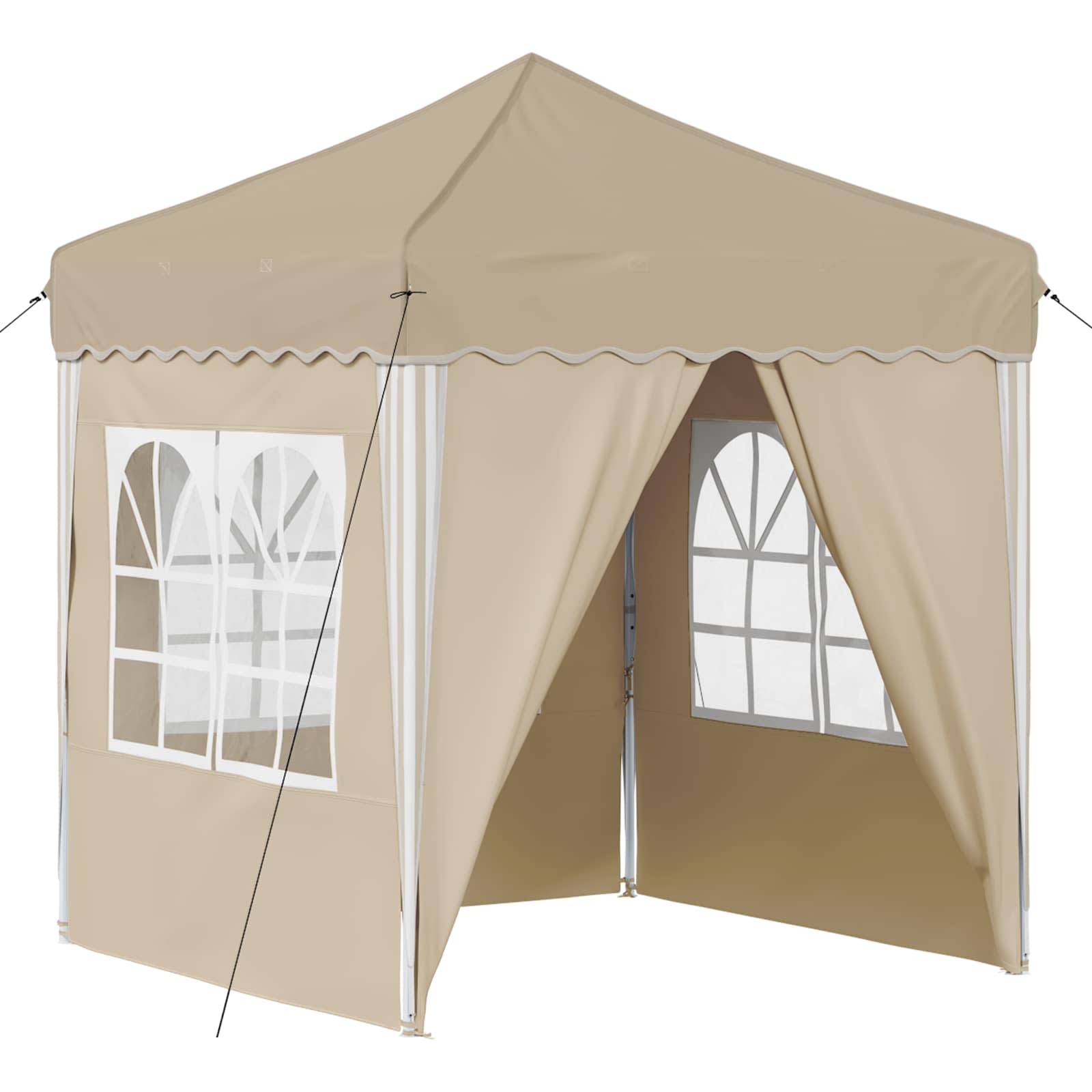 Pop-up Partyzelt 195 x 195 x 245 cm Creme Oxford-Stoff