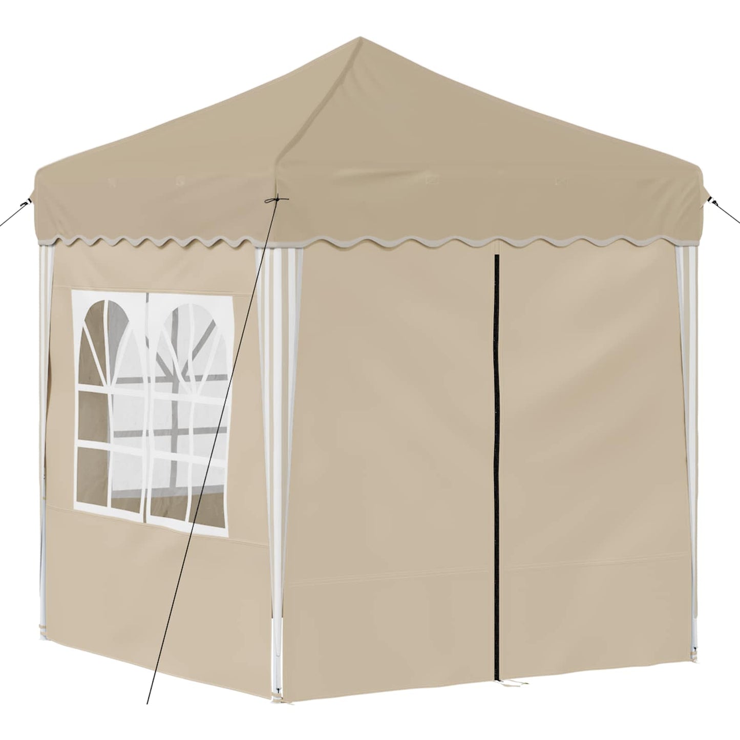 Pop-up Partyzelt 195 x 195 x 245 cm Creme Oxford-Stoff
