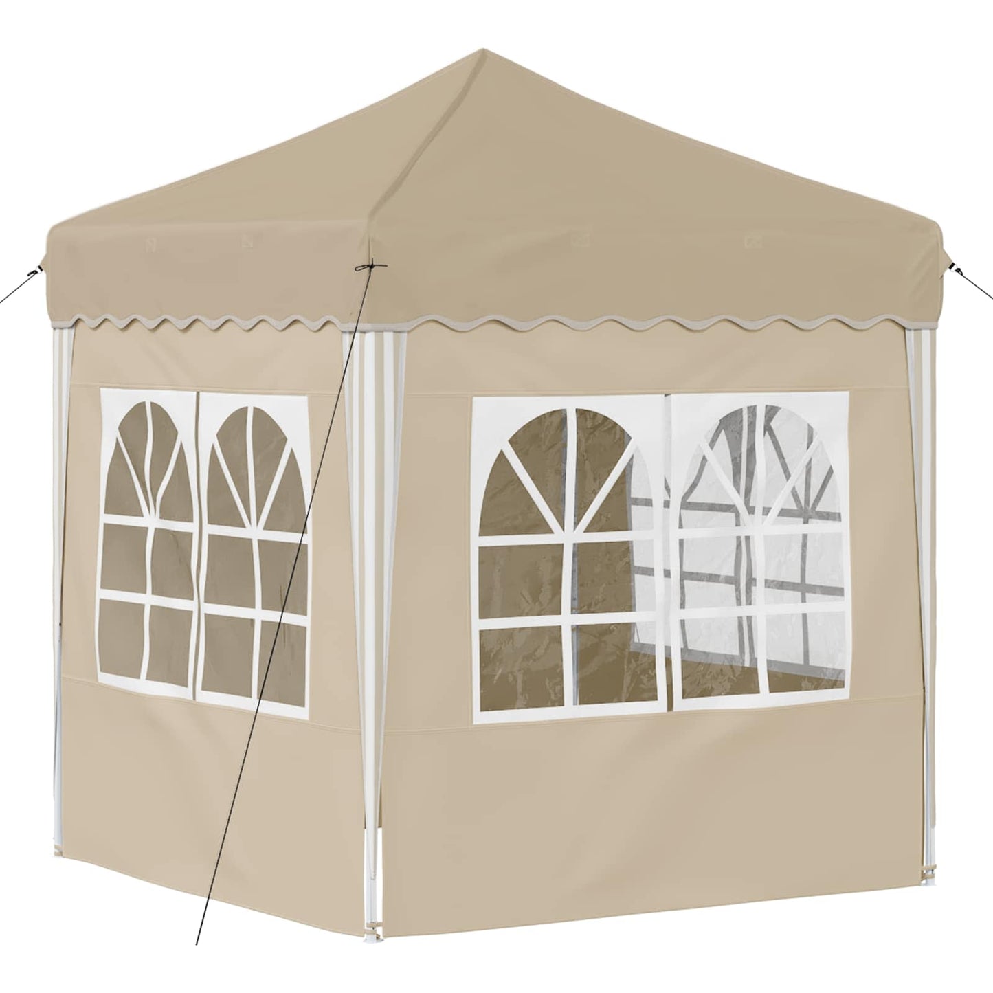 Pop-up Partyzelt 195 x 195 x 245 cm Creme Oxford-Stoff