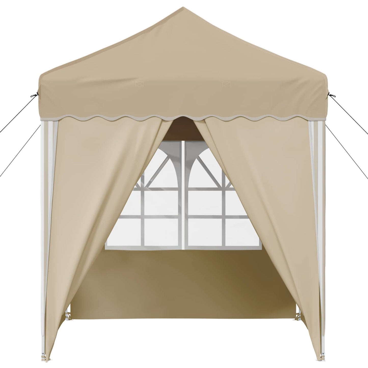 Pop-up Partyzelt 195 x 195 x 245 cm Creme Oxford-Stoff