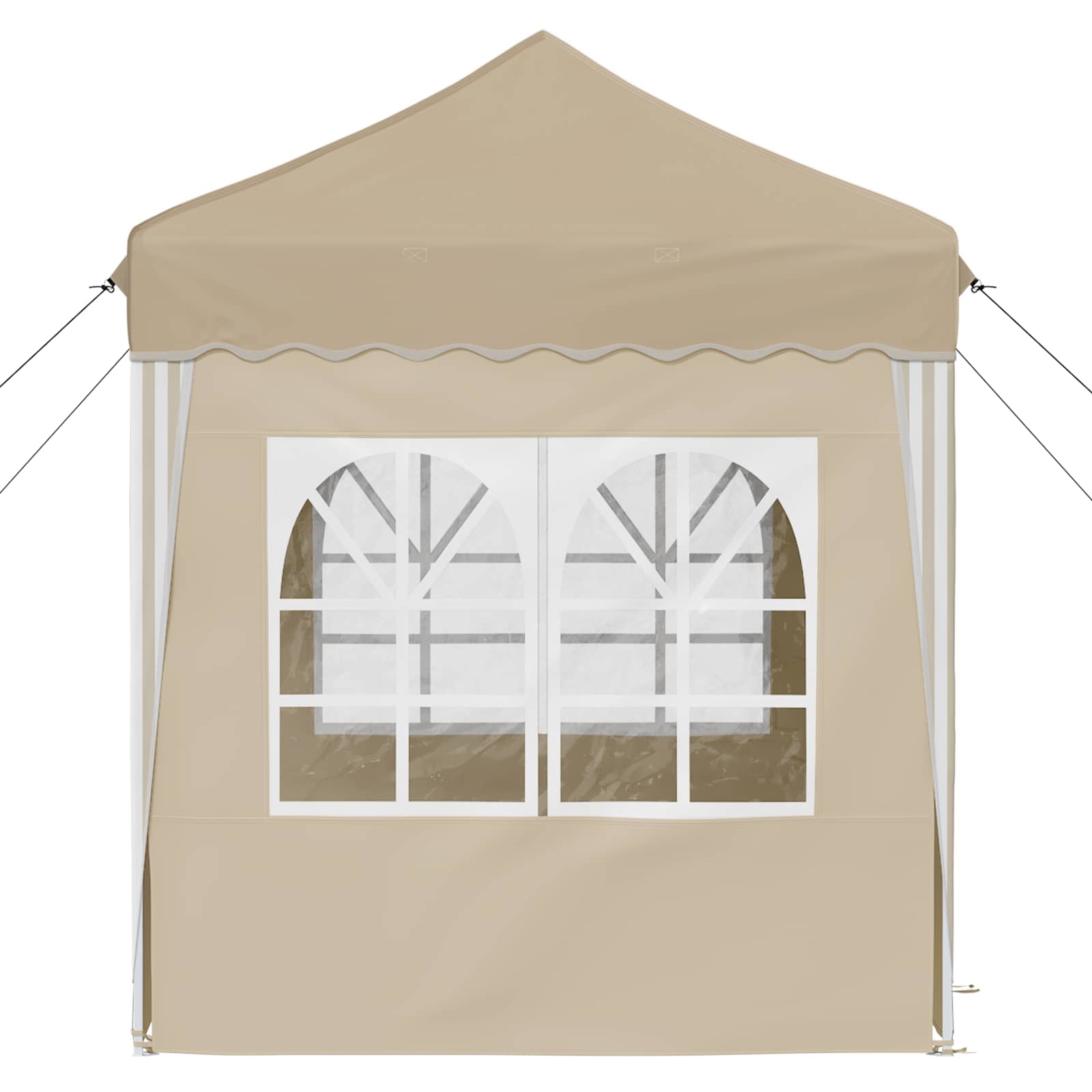Pop-up Partyzelt 195 x 195 x 245 cm Creme Oxford-Stoff