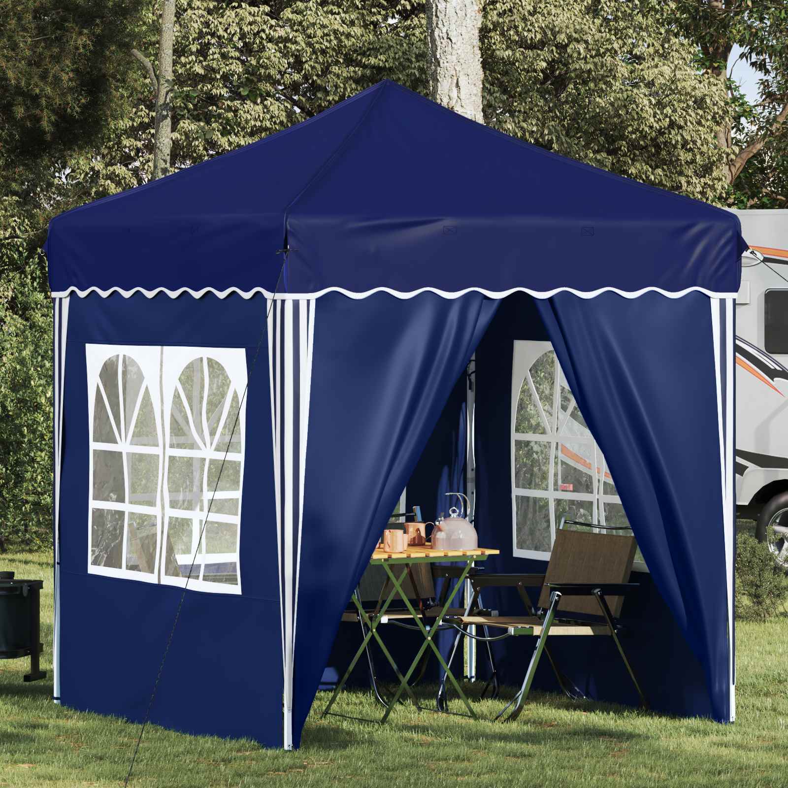 Pop-up Partyzelt 195 x 195 x 245 cm Blau Oxford-Stoff