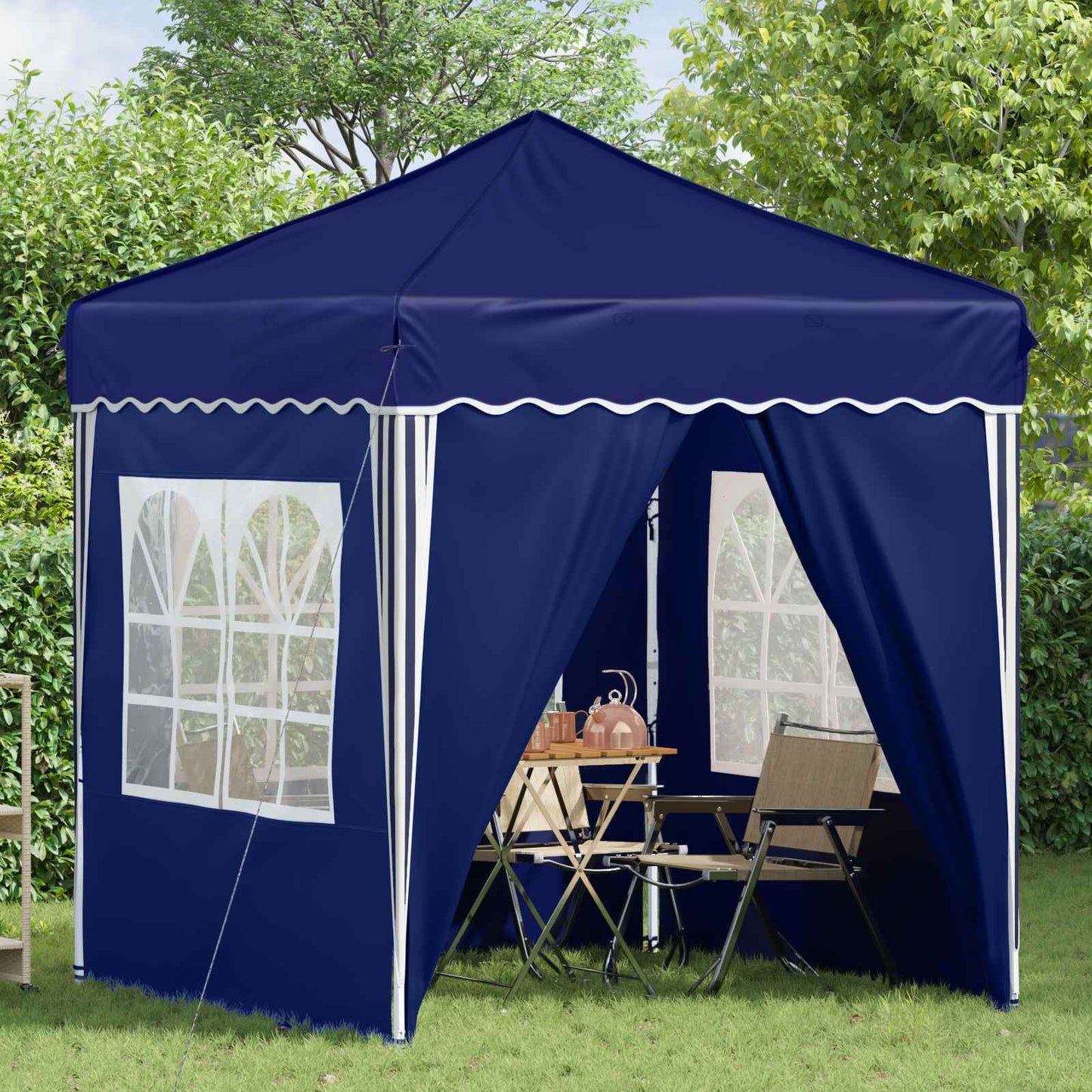 Pop-up Partyzelt 195 x 195 x 245 cm Blau Oxford-Stoff