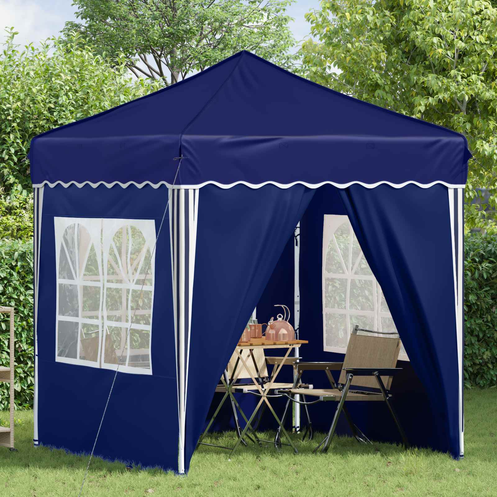 Pop-up Partyzelt 195 x 195 x 245 cm Blau Oxford-Stoff