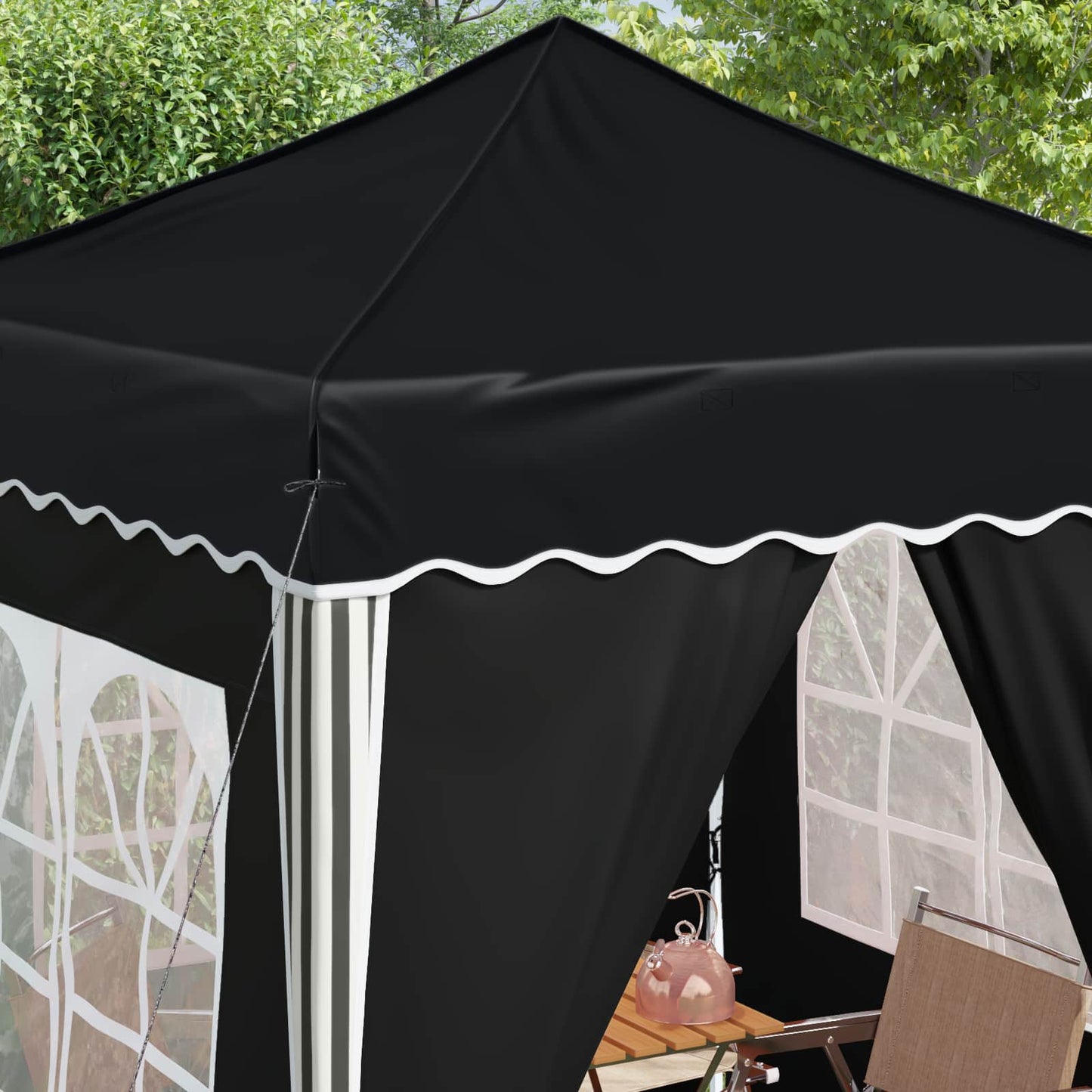 Pop-up Partyzelt 195 x 195 x 245 cm Anthrazit Oxford-Stoff