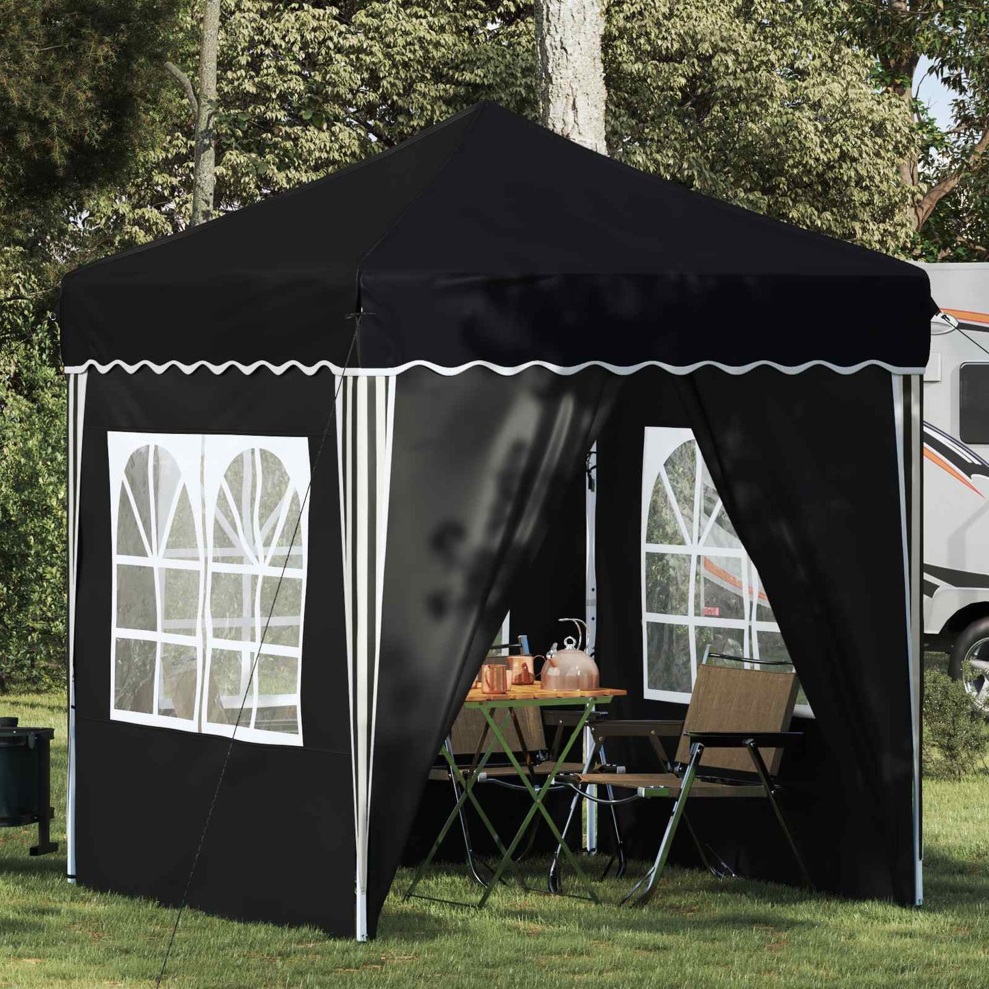 Pop-up Partyzelt 195 x 195 x 245 cm Anthrazit Oxford-Stoff