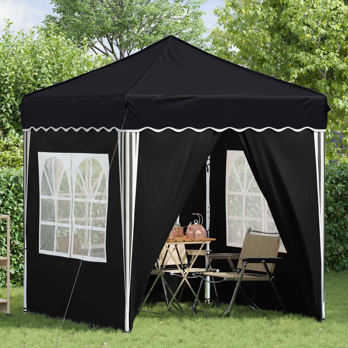 Pop-up Partyzelt 195 x 195 x 245 cm Anthrazit Oxford-Stoff