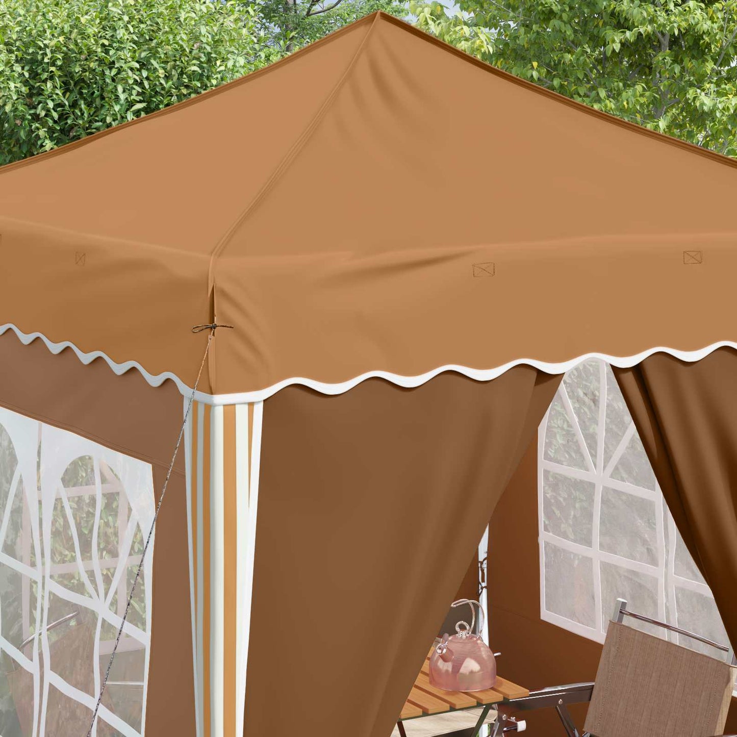 Pop-up Partyzelt 195 x 195 x 245 cm Beige Oxford-Stoff