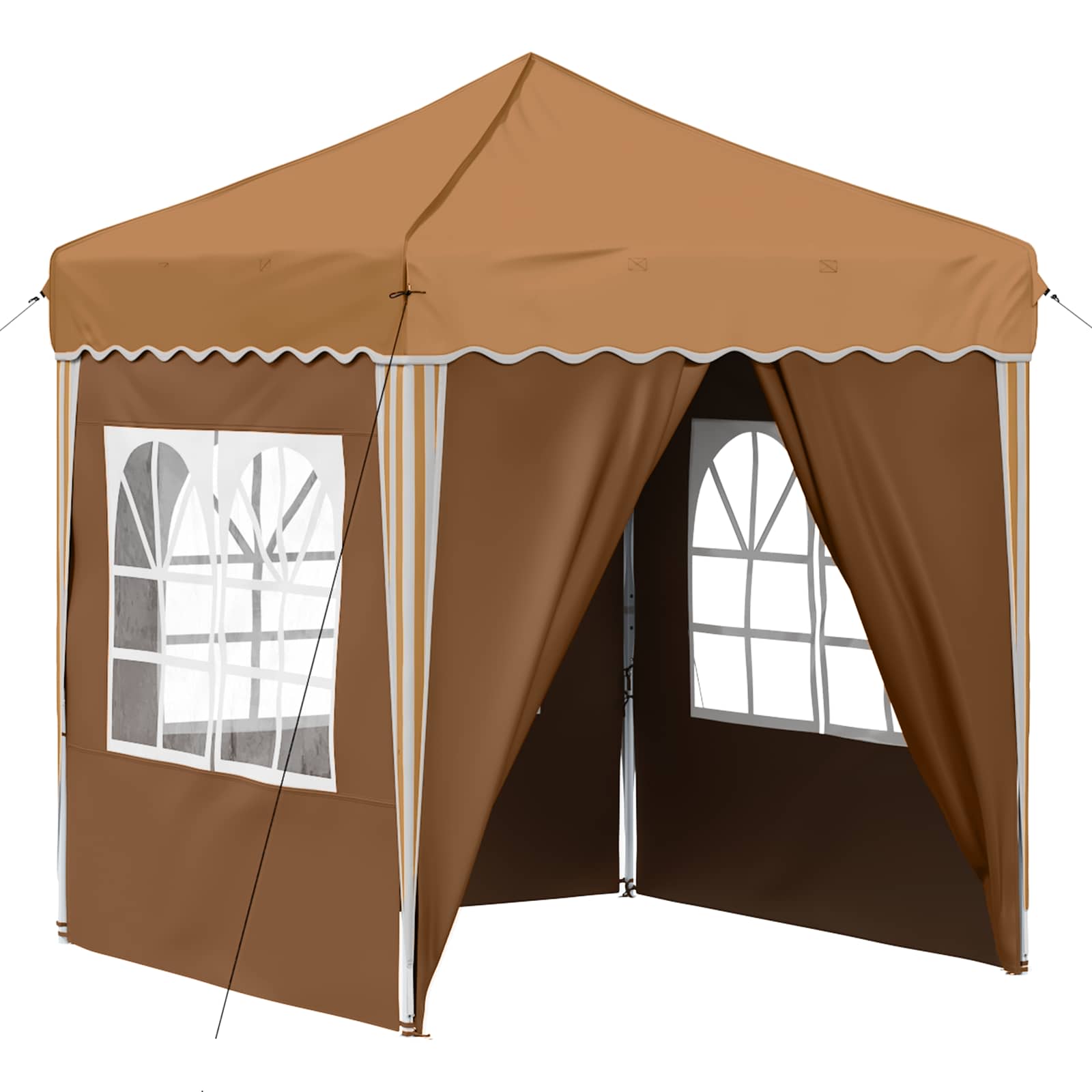Pop-up Partyzelt 195 x 195 x 245 cm Beige Oxford-Stoff