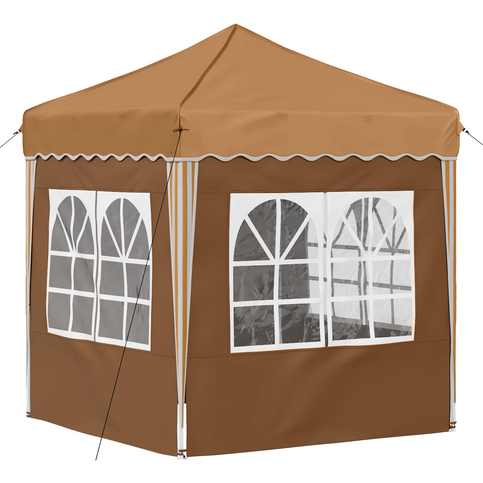 Pop-up Partyzelt 195 x 195 x 245 cm Beige Oxford-Stoff