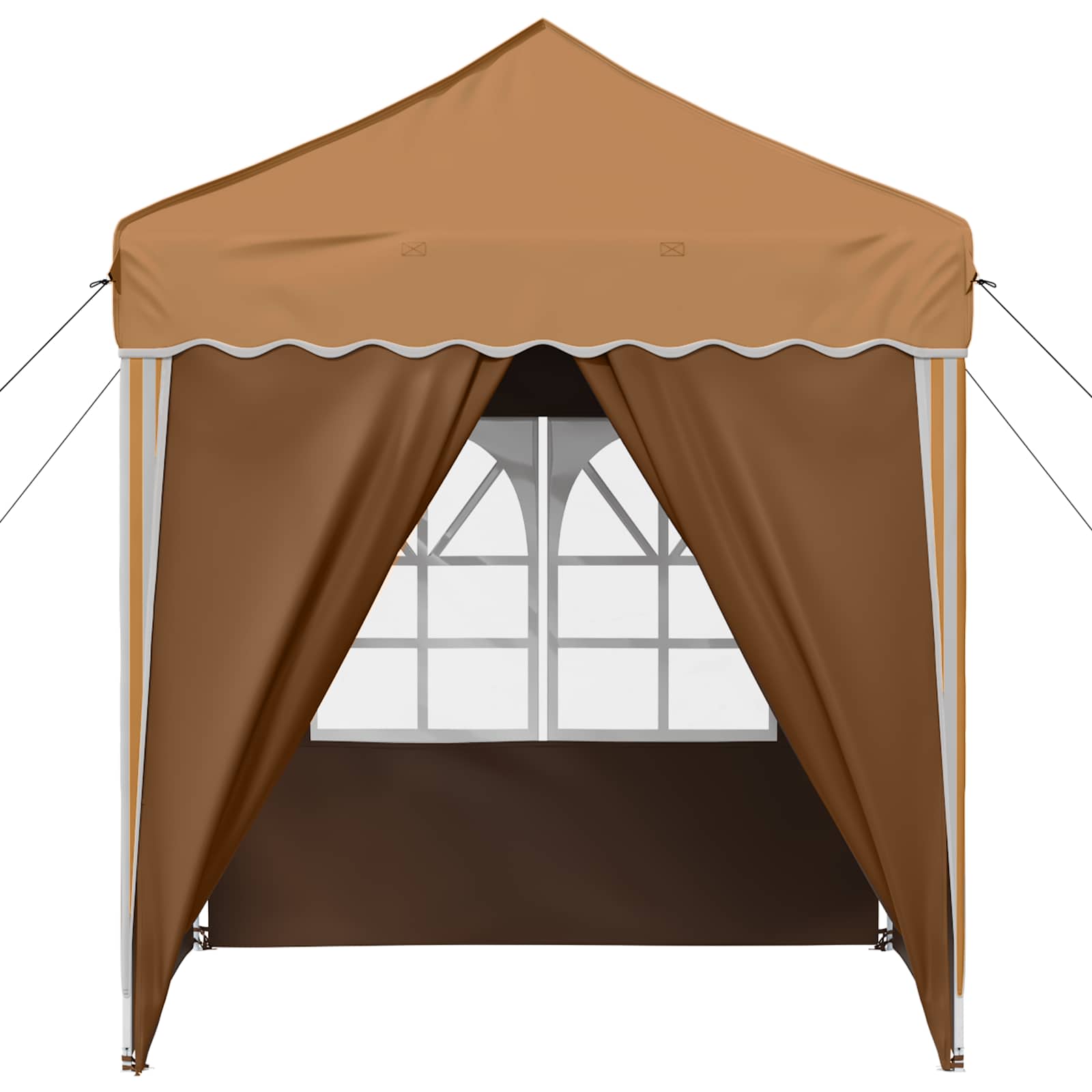 Pop-up Partyzelt 195 x 195 x 245 cm Beige Oxford-Stoff