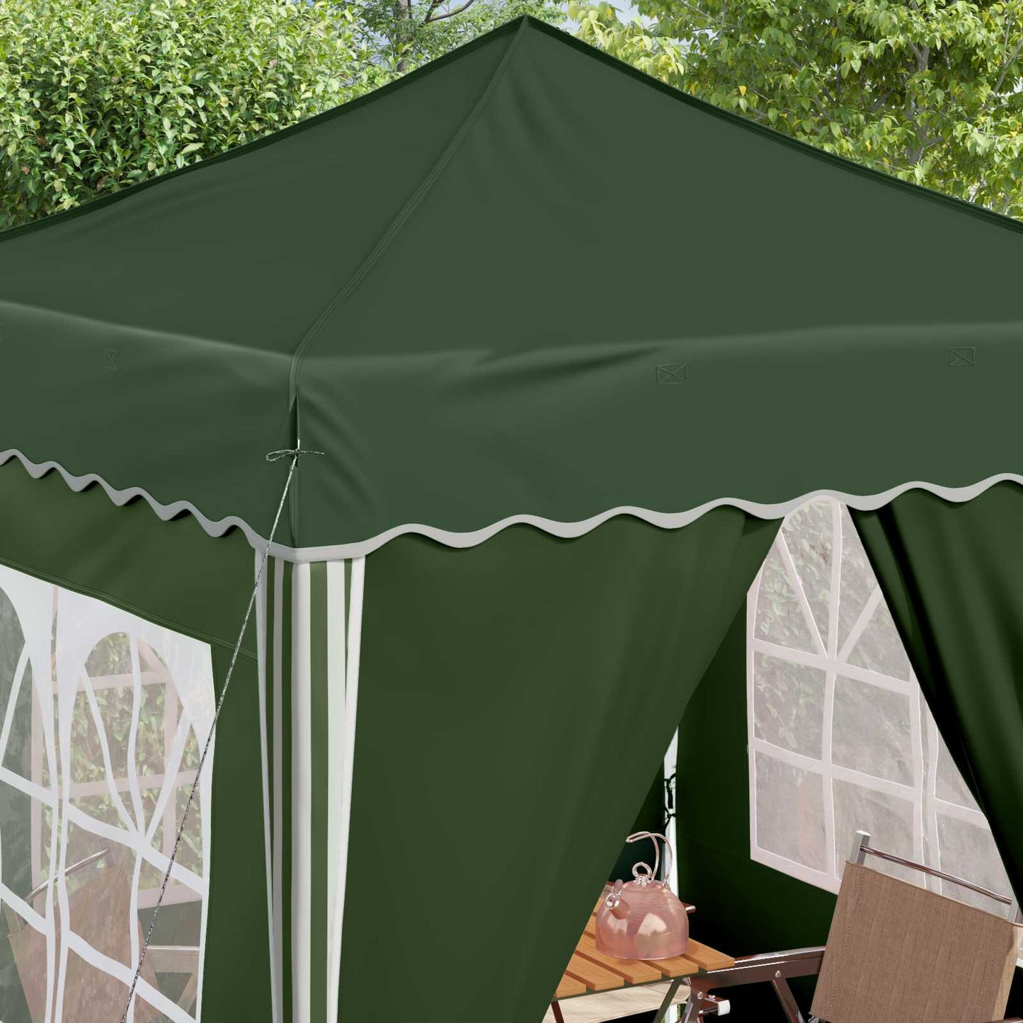 Pop-up Partyzelt 195 x 195 x 245 cm Grün Oxford-Stoff