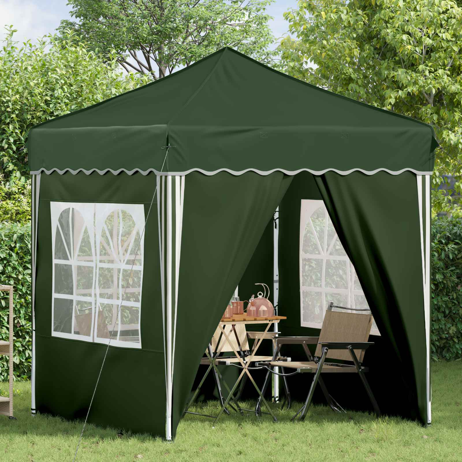 Pop-up Partyzelt 195 x 195 x 245 cm Grün Oxford-Stoff