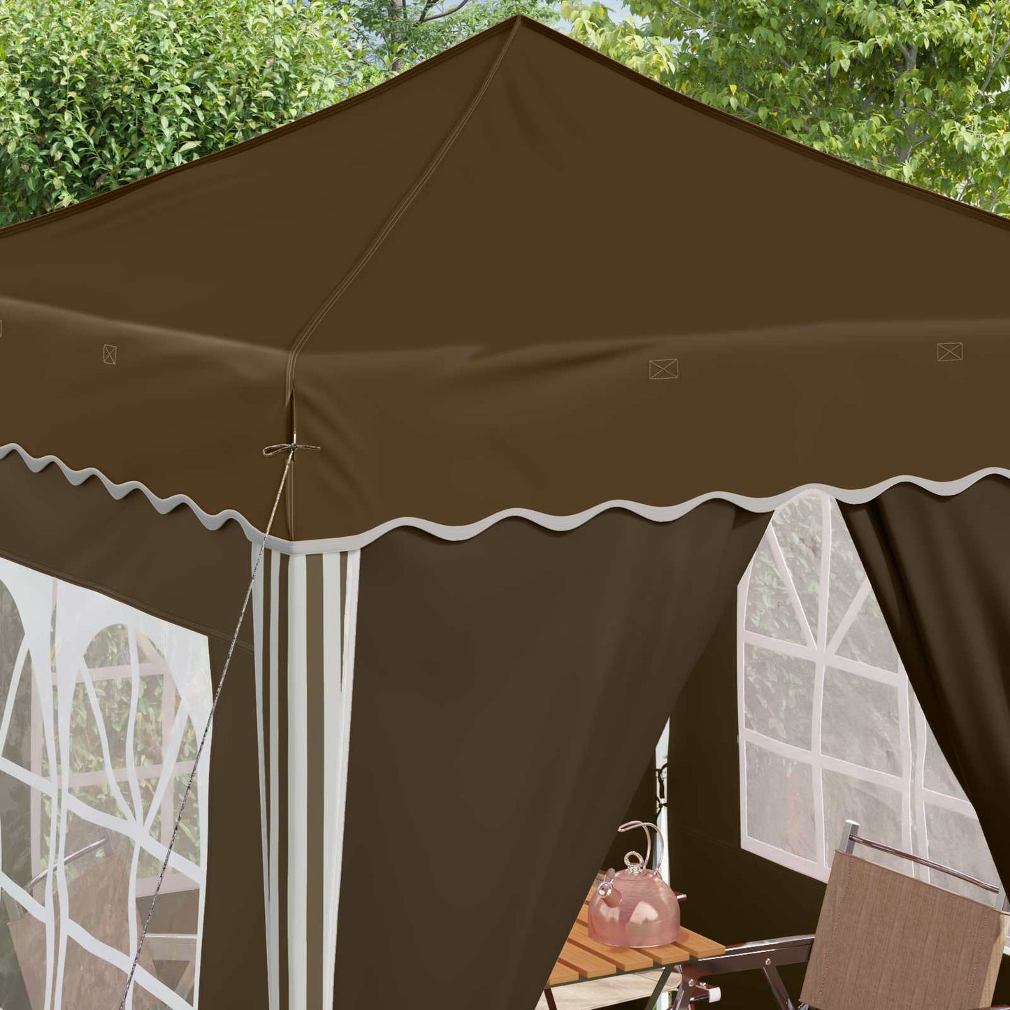 Pop-up Partyzelt 195 x 195 x 245 cm Taupe Oxford-Stoff