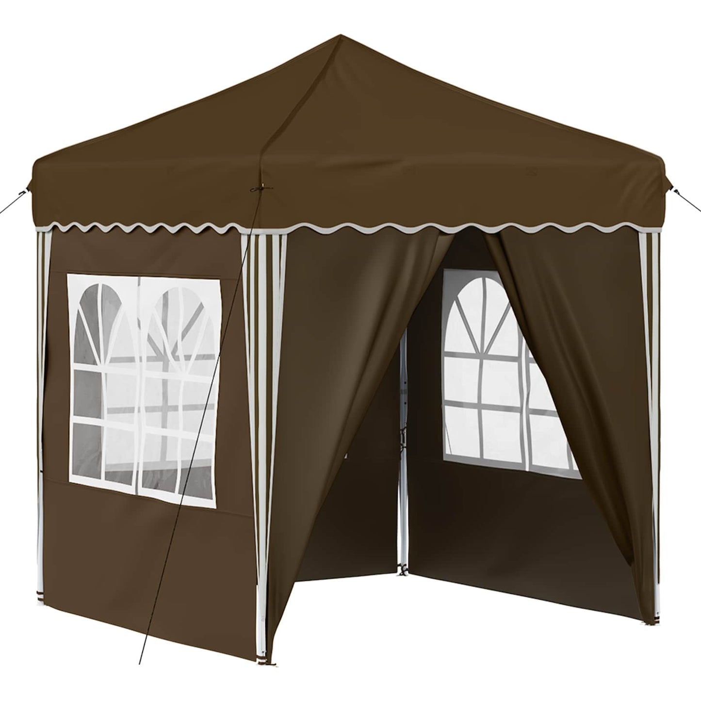 Pop-up Partyzelt 195 x 195 x 245 cm Taupe Oxford-Stoff