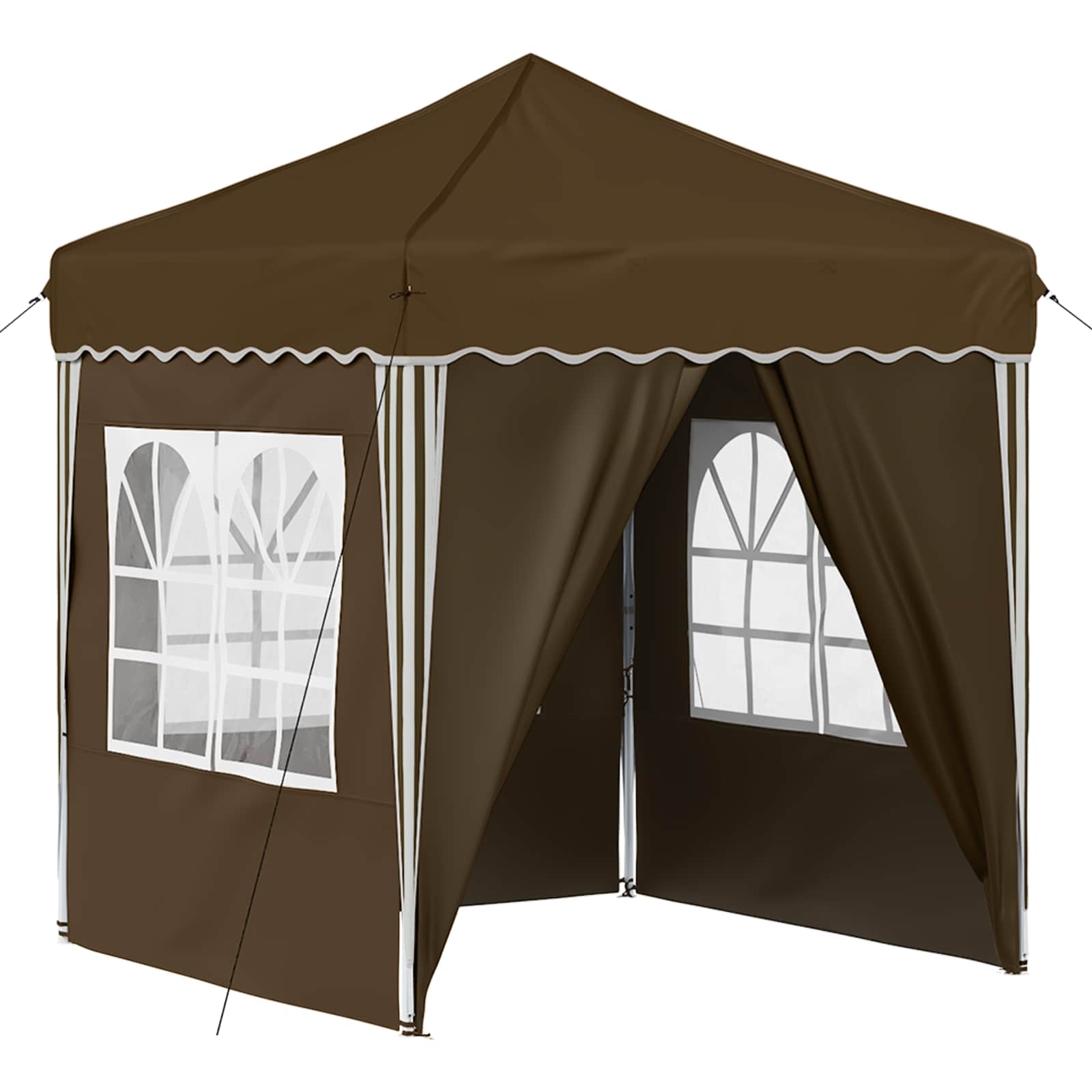 Pop-up Partyzelt 195 x 195 x 245 cm Taupe Oxford-Stoff