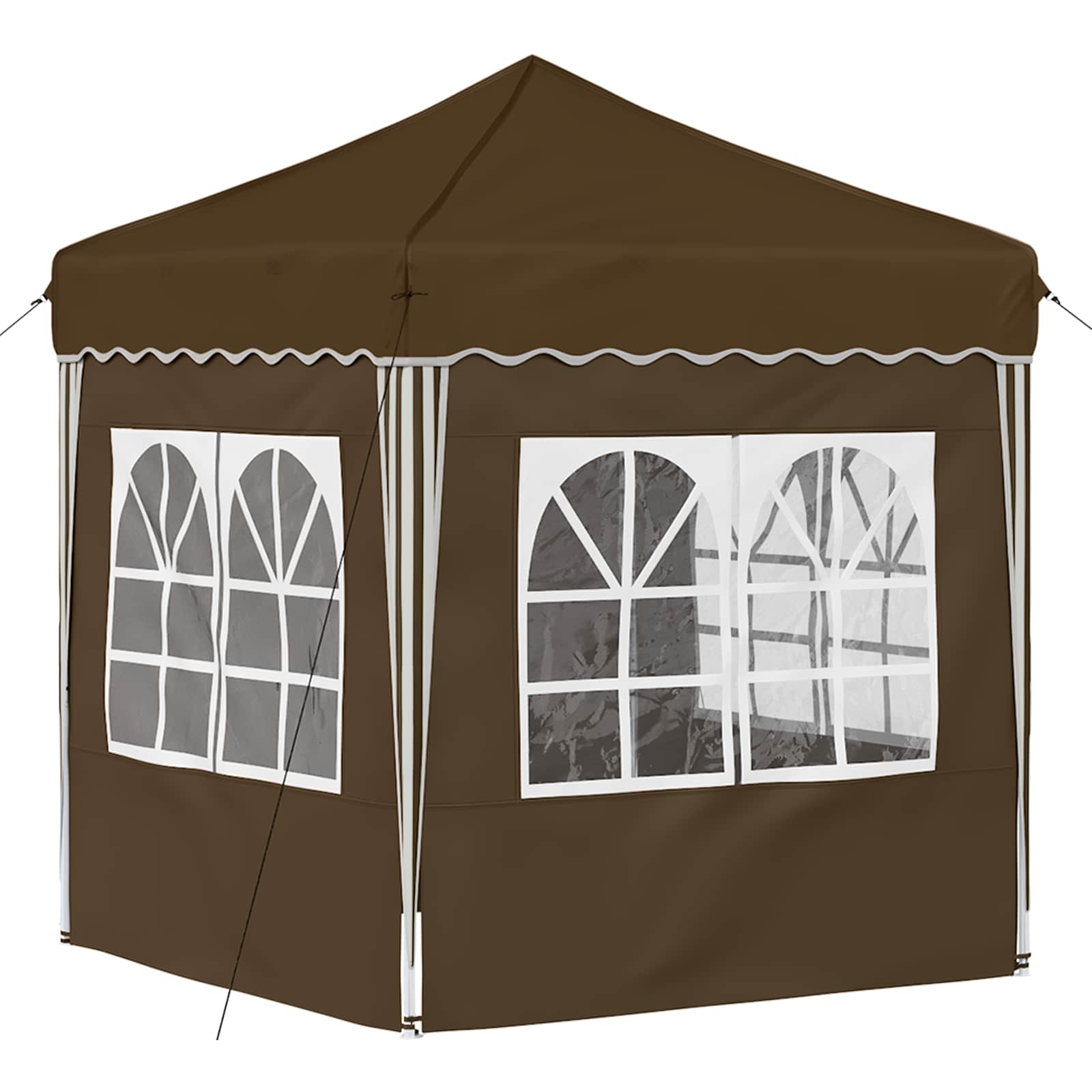 Pop-up Partyzelt 195 x 195 x 245 cm Taupe Oxford-Stoff
