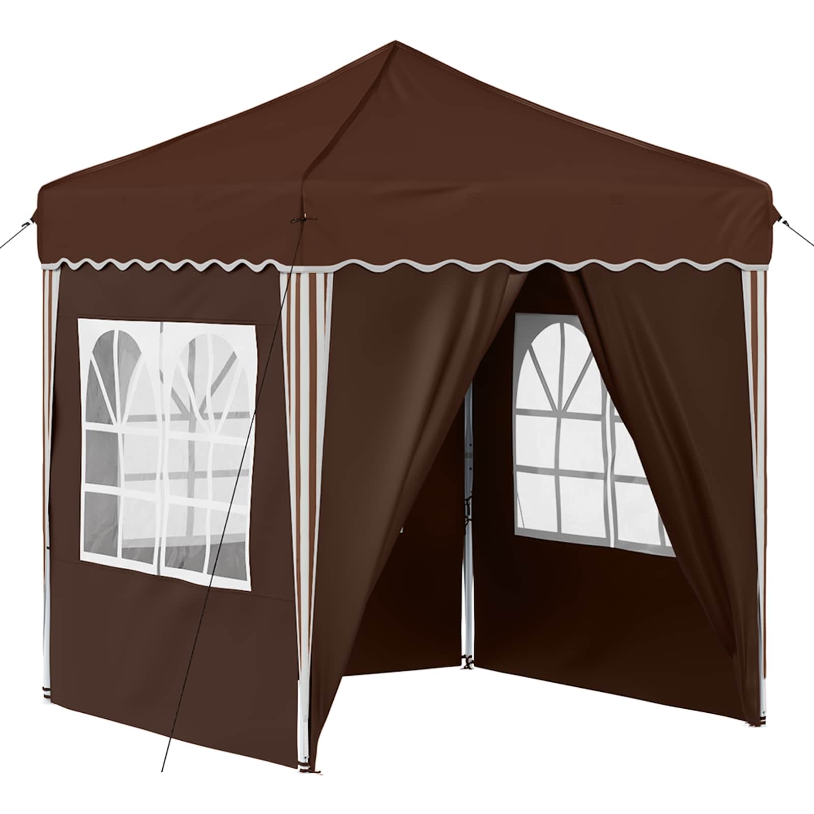 Pop-up Partyzelt 195 x 195 x 245 cm Braun Oxford-Stoff