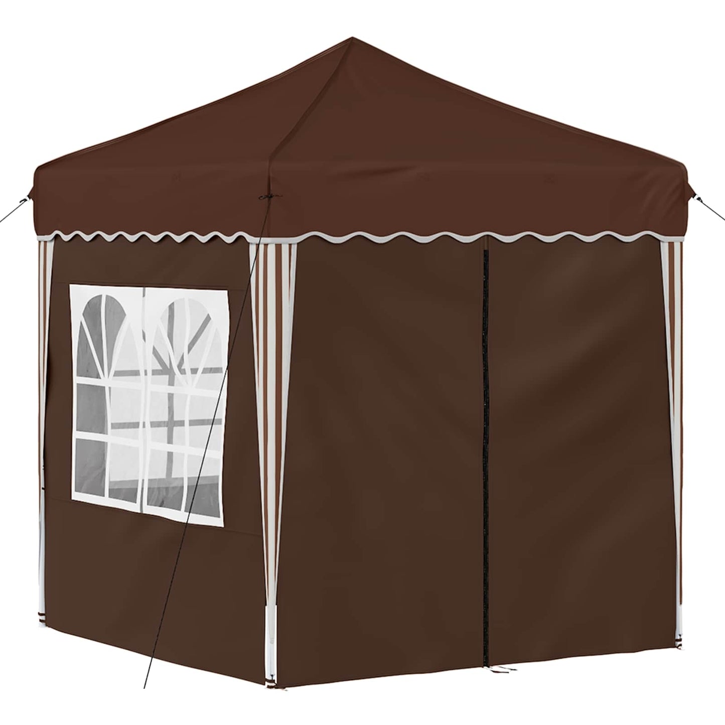 Pop-up Partyzelt 195 x 195 x 245 cm Braun Oxford-Stoff