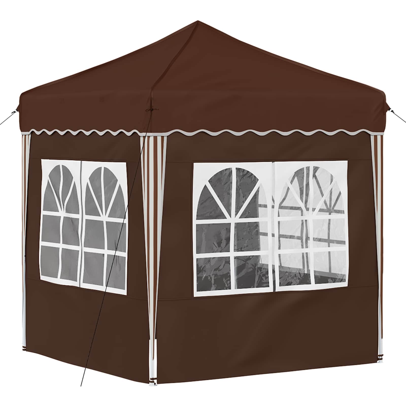 Pop-up Partyzelt 195 x 195 x 245 cm Braun Oxford-Stoff