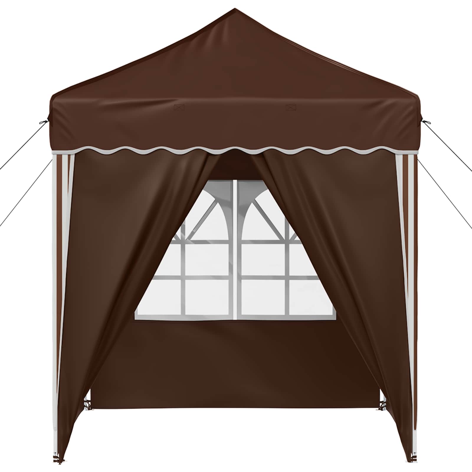 Pop-up Partyzelt 195 x 195 x 245 cm Braun Oxford-Stoff