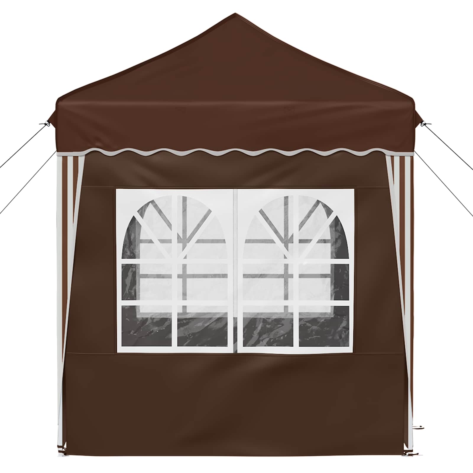 Pop-up Partyzelt 195 x 195 x 245 cm Braun Oxford-Stoff