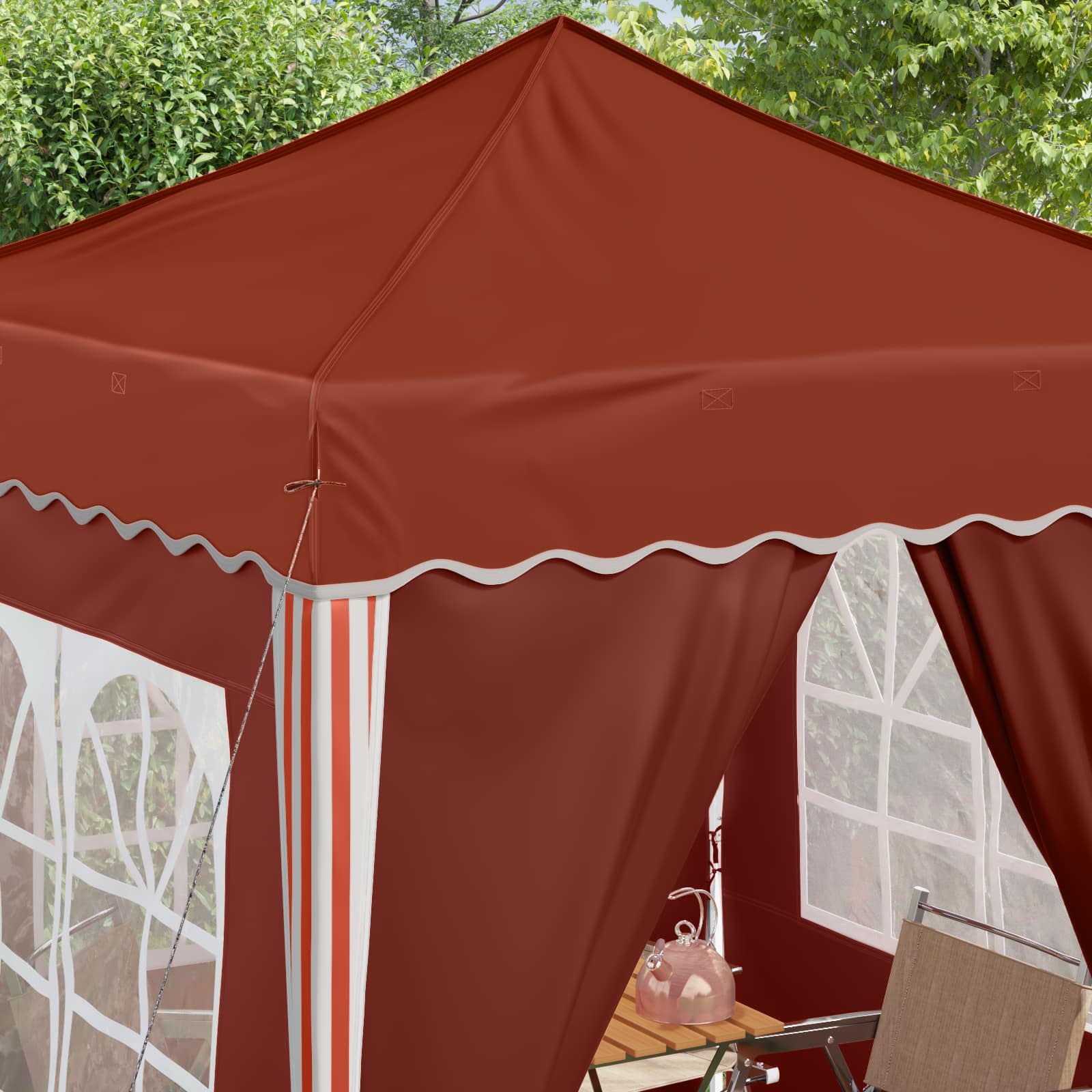 Pop-up Partyzelt 195 x 195 x 245 cm Terrakotta Oxford-Stoff