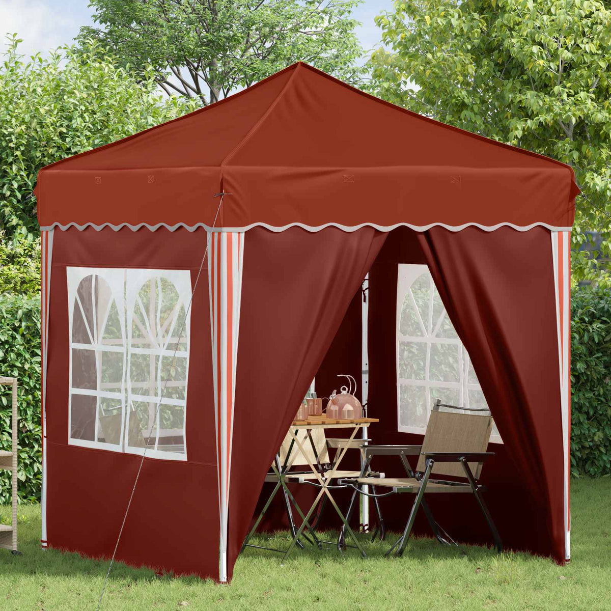 Pop-up Partyzelt 195 x 195 x 245 cm Terrakotta Oxford-Stoff