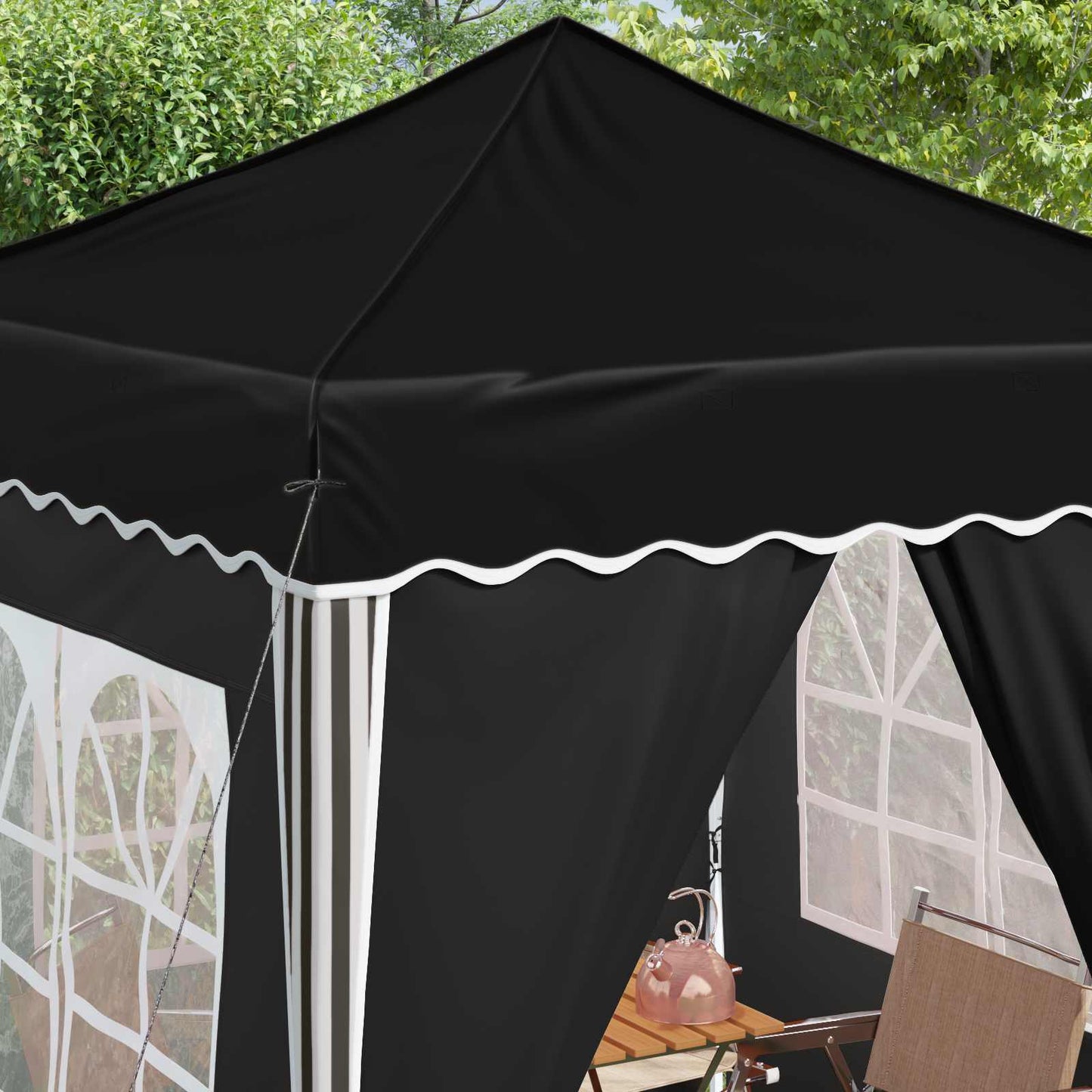 Pop-up Partyzelt 195 x 195 x 245 cm Schwarz Oxford-Stoff