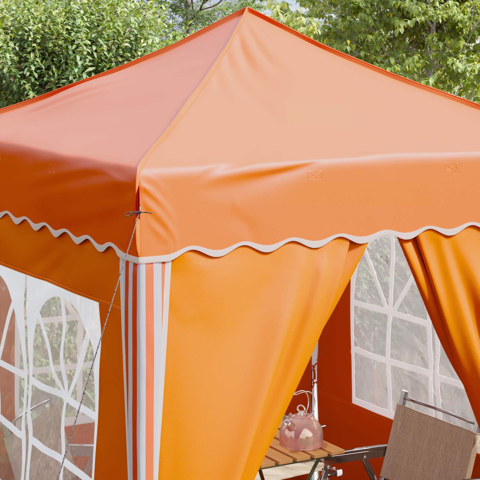 Pop-up Partyzelt 195 x 195 x 245 cm Orange Oxford-Stoff