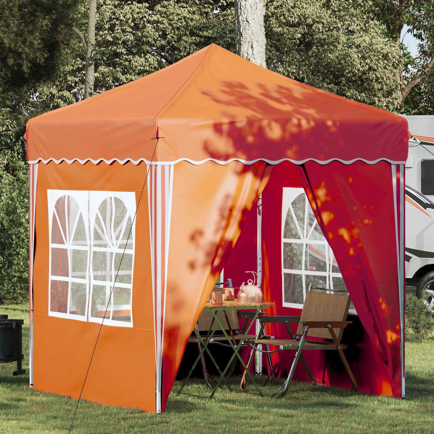 Pop-up Partyzelt 195 x 195 x 245 cm Orange Oxford-Stoff