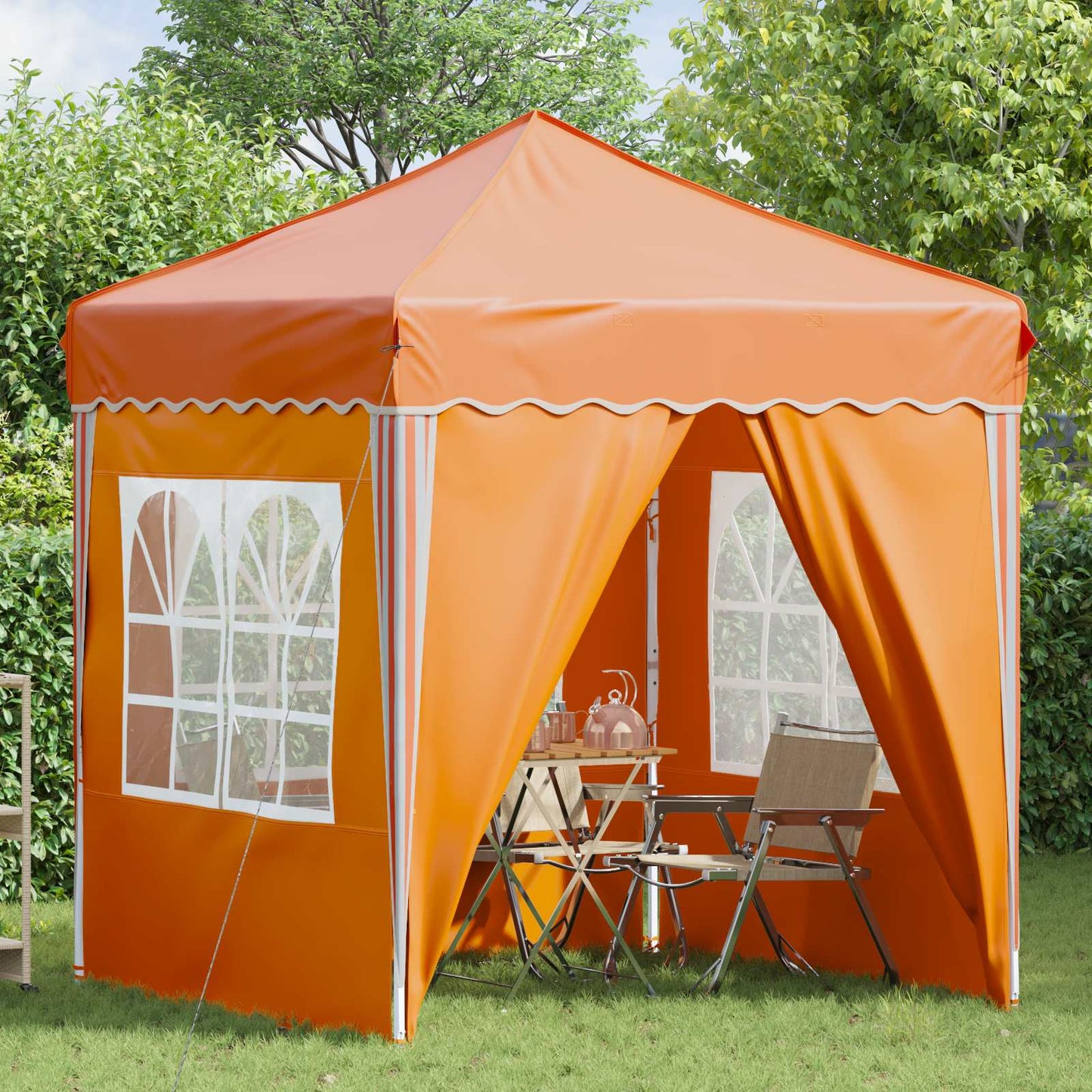 Pop-up Partyzelt 195 x 195 x 245 cm Orange Oxford-Stoff