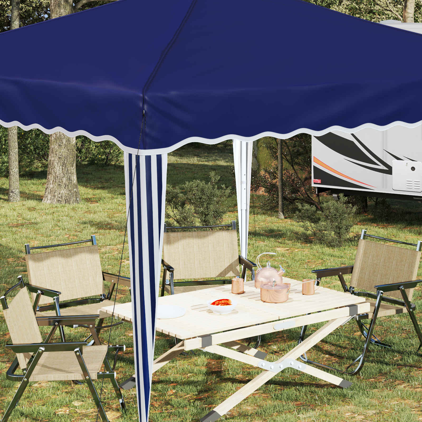 Pop-up Partyzelt 288 x 288 x 245 cm Blau Oxford-Stoff