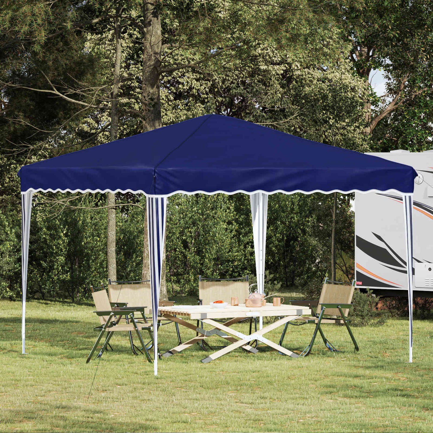 Pop-up Partyzelt 288 x 288 x 245 cm Blau Oxford-Stoff