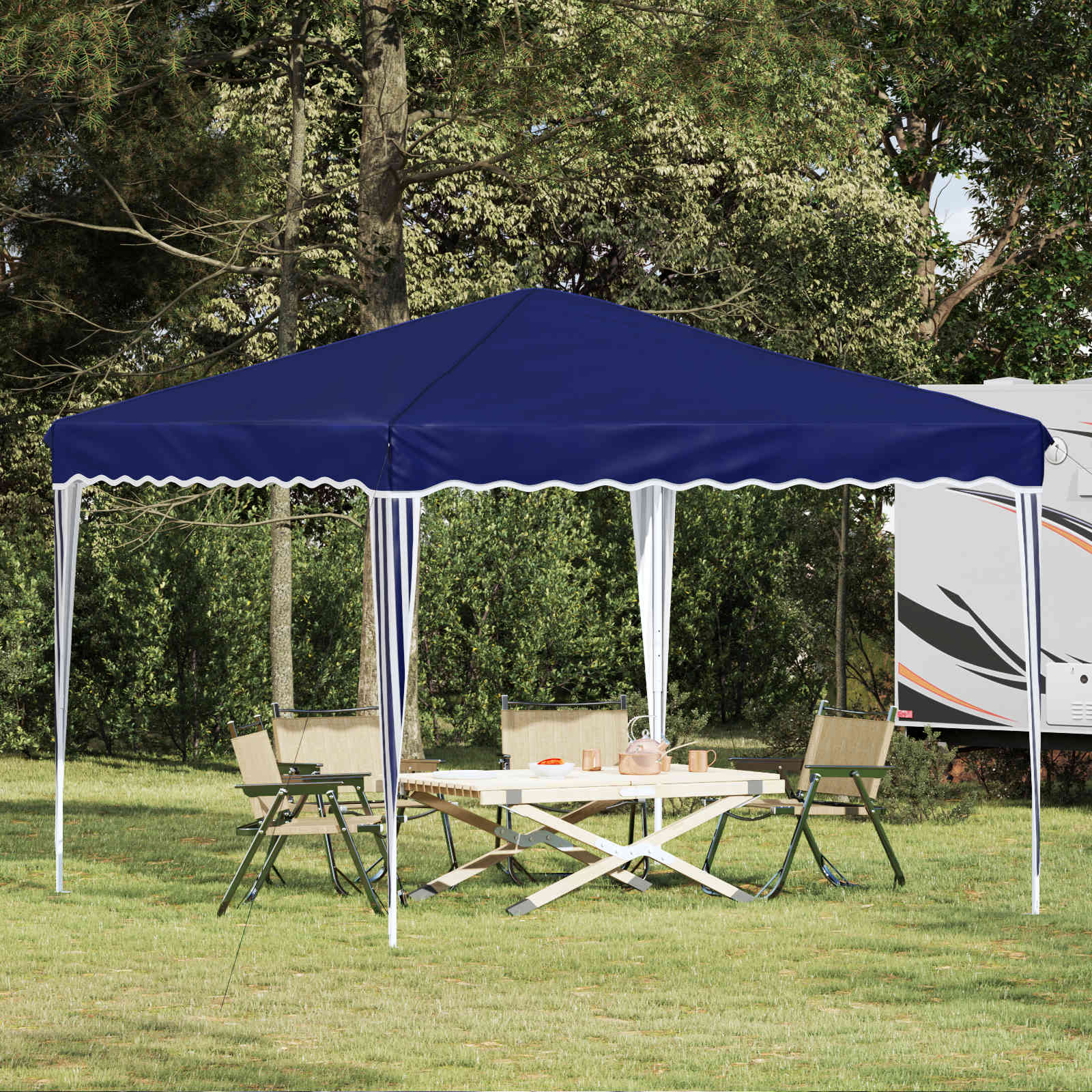 Pop-up Partyzelt 288 x 288 x 245 cm Blau Oxford-Stoff