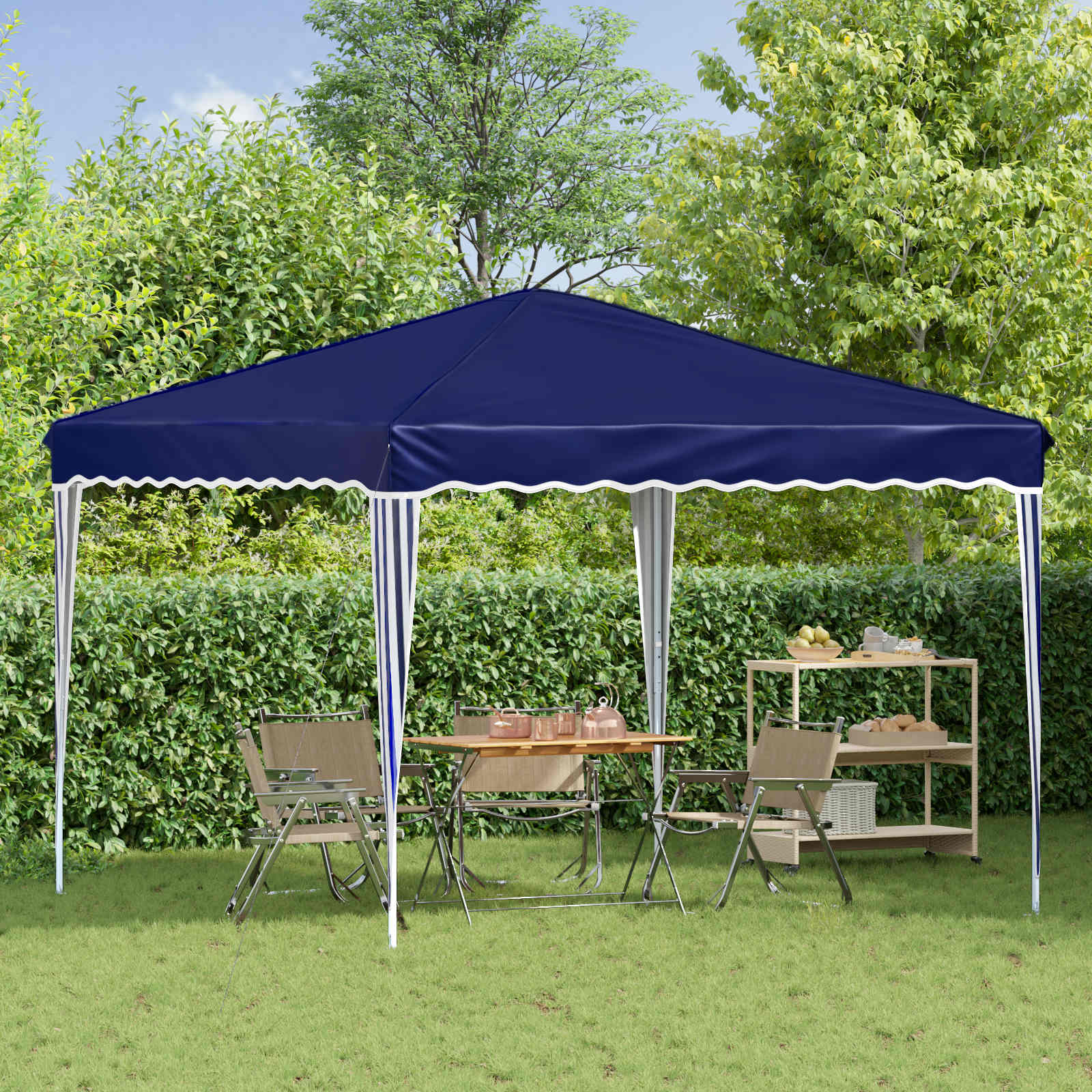Pop-up Partyzelt 288 x 288 x 245 cm Blau Oxford-Stoff