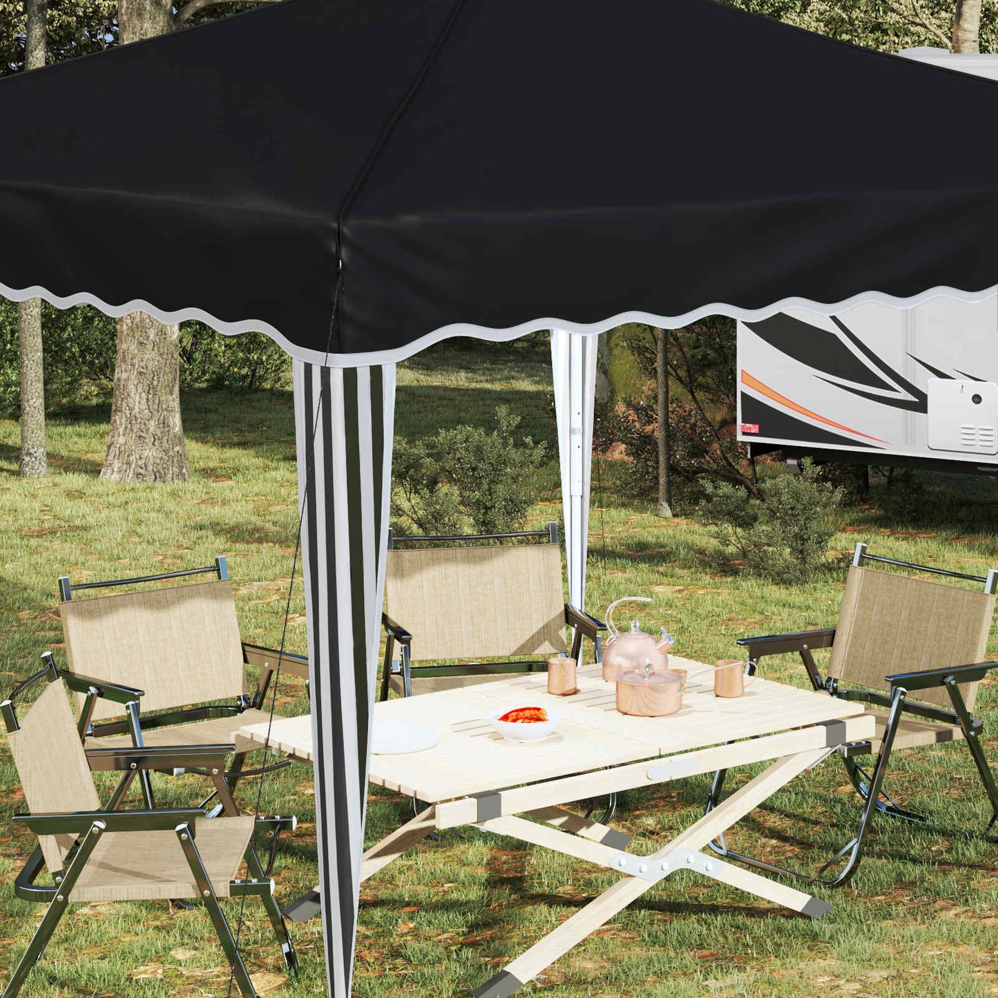 Pop-up Partyzelt 288 x 288 x 245 cm Anthrazit Oxford-Stoff