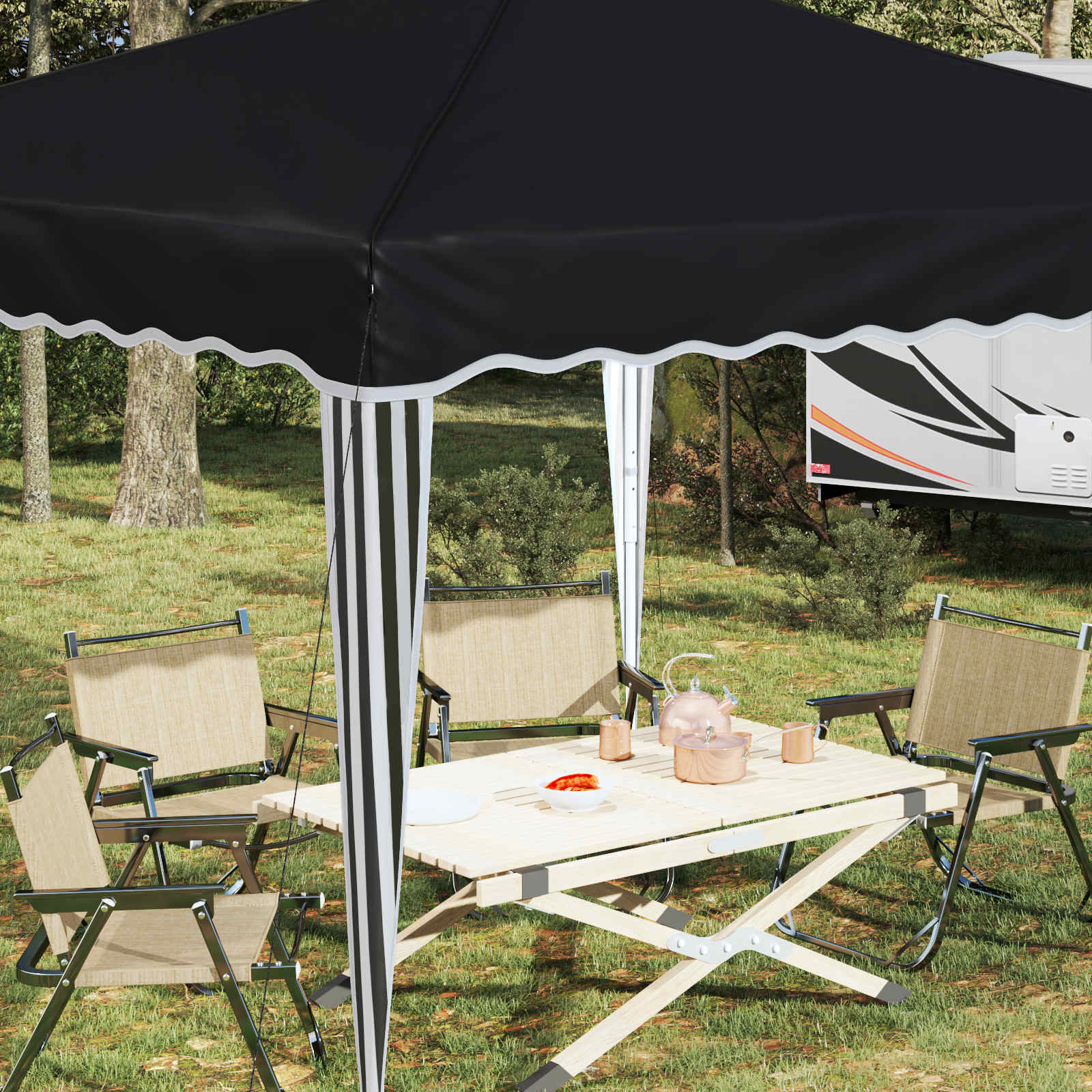 Pop-up Partyzelt 288 x 288 x 245 cm Anthrazit Oxford-Stoff