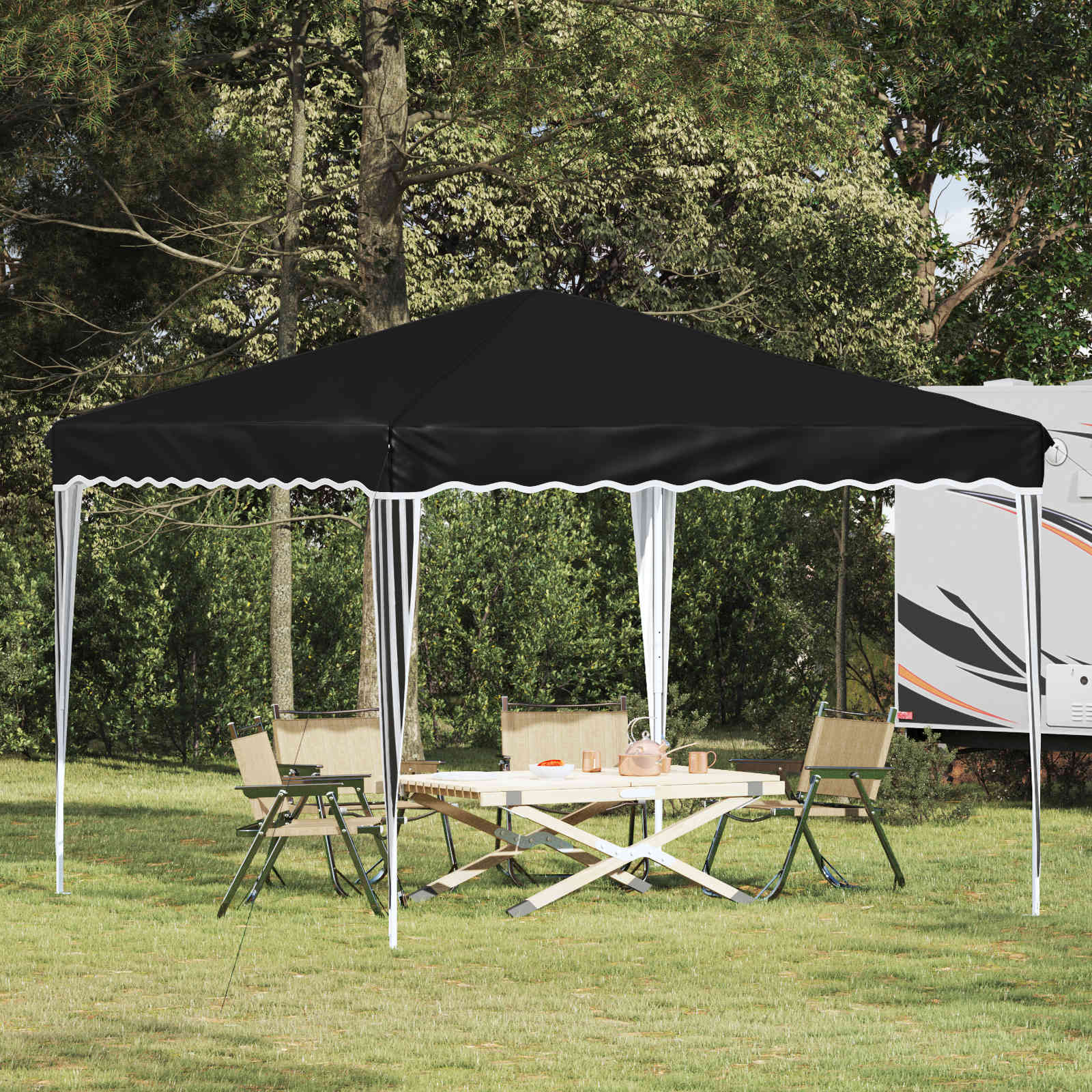 Pop-up Partyzelt 288 x 288 x 245 cm Anthrazit Oxford-Stoff
