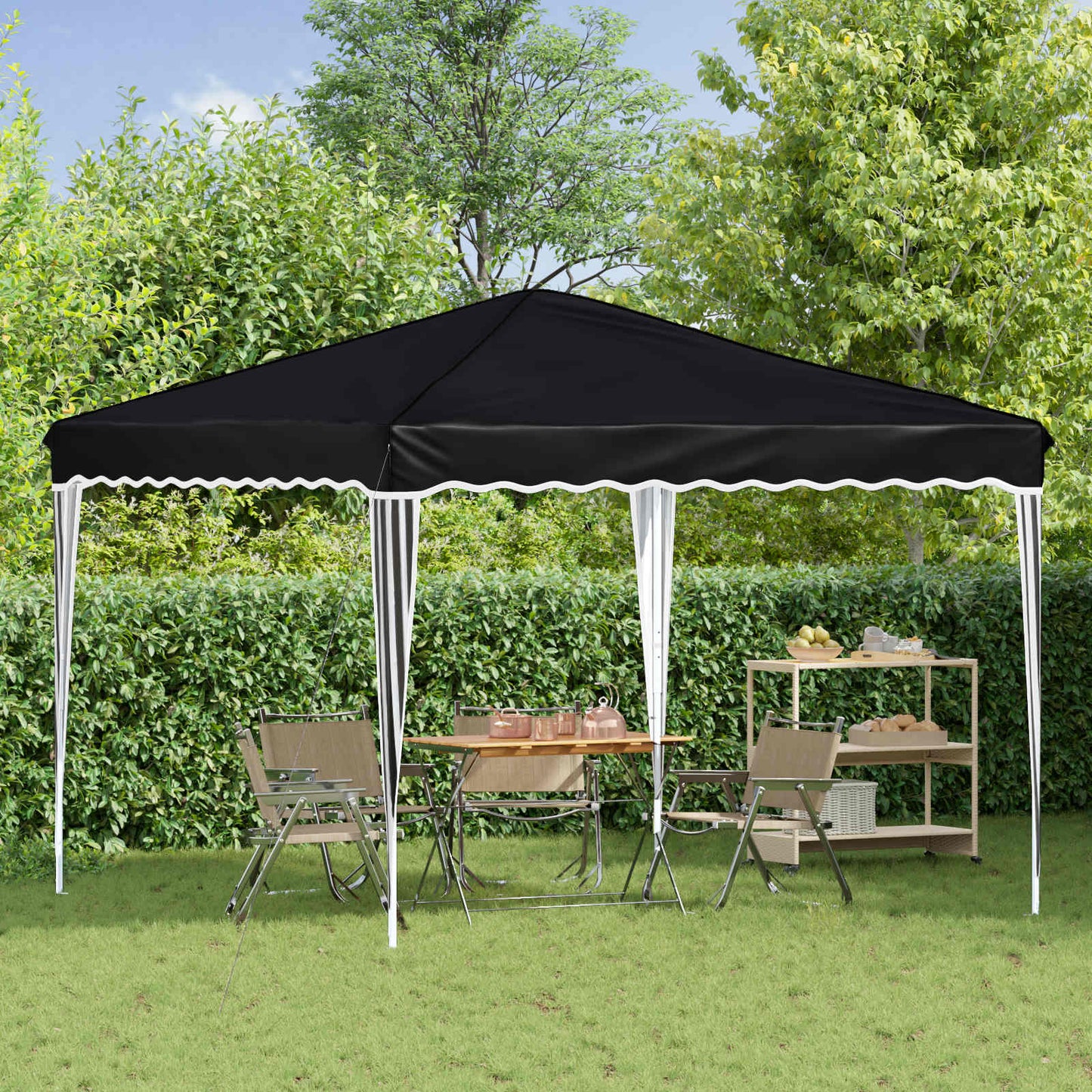 Pop-up Partyzelt 288 x 288 x 245 cm Anthrazit Oxford-Stoff