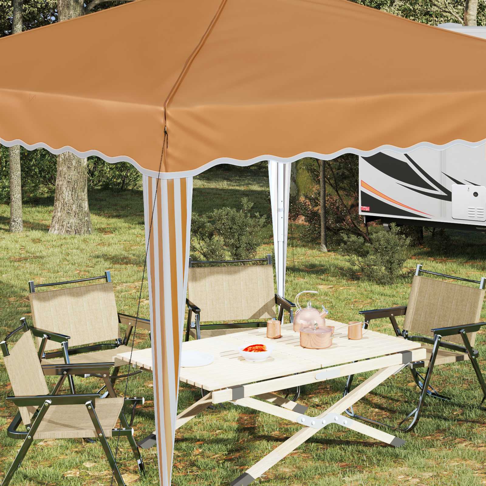 Pop-up Partyzelt 288 x 288 x 245 cm Beige Oxford-Stoff