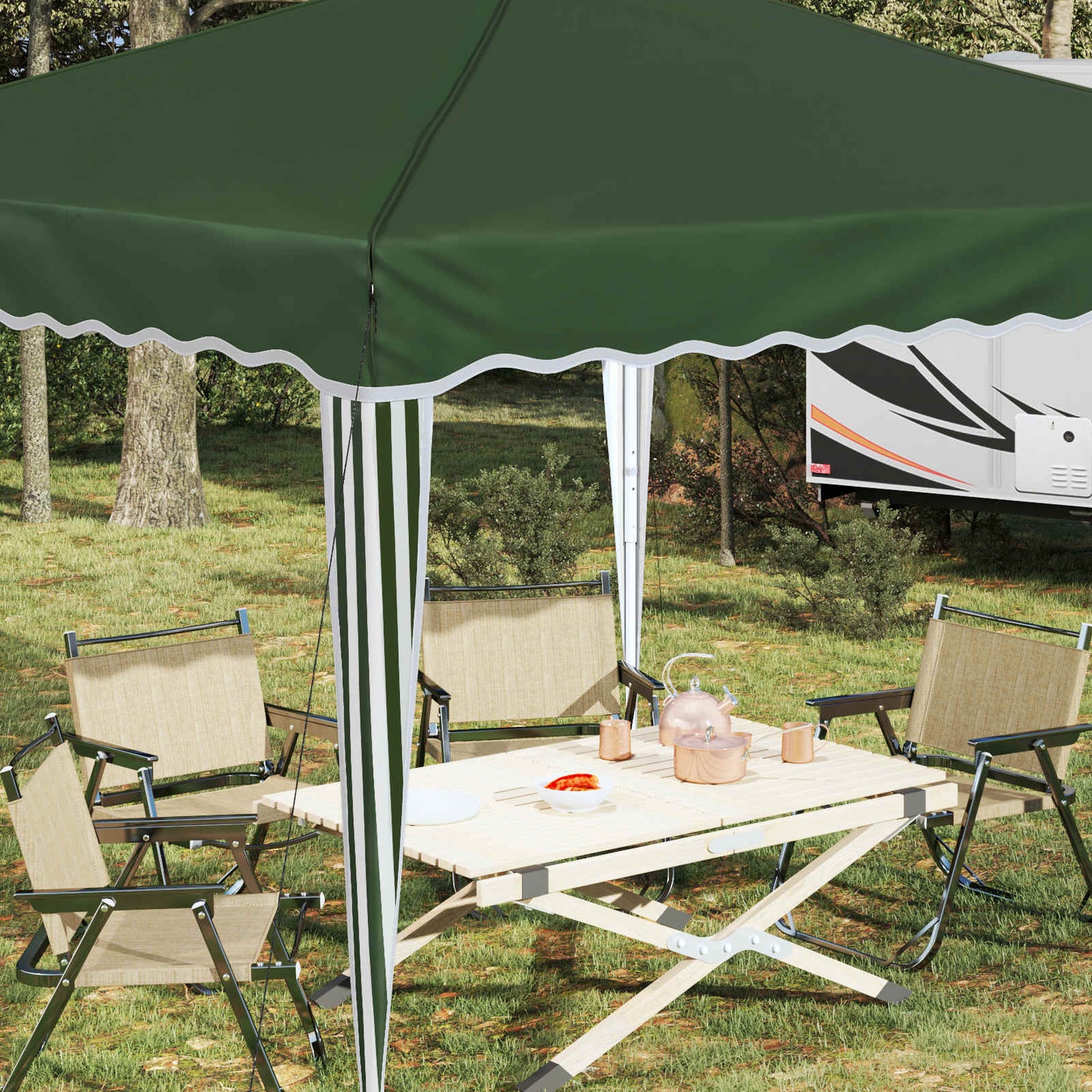 Pop-up Partyzelt 288 x 288 x 245 cm Grün Oxford-Stoff