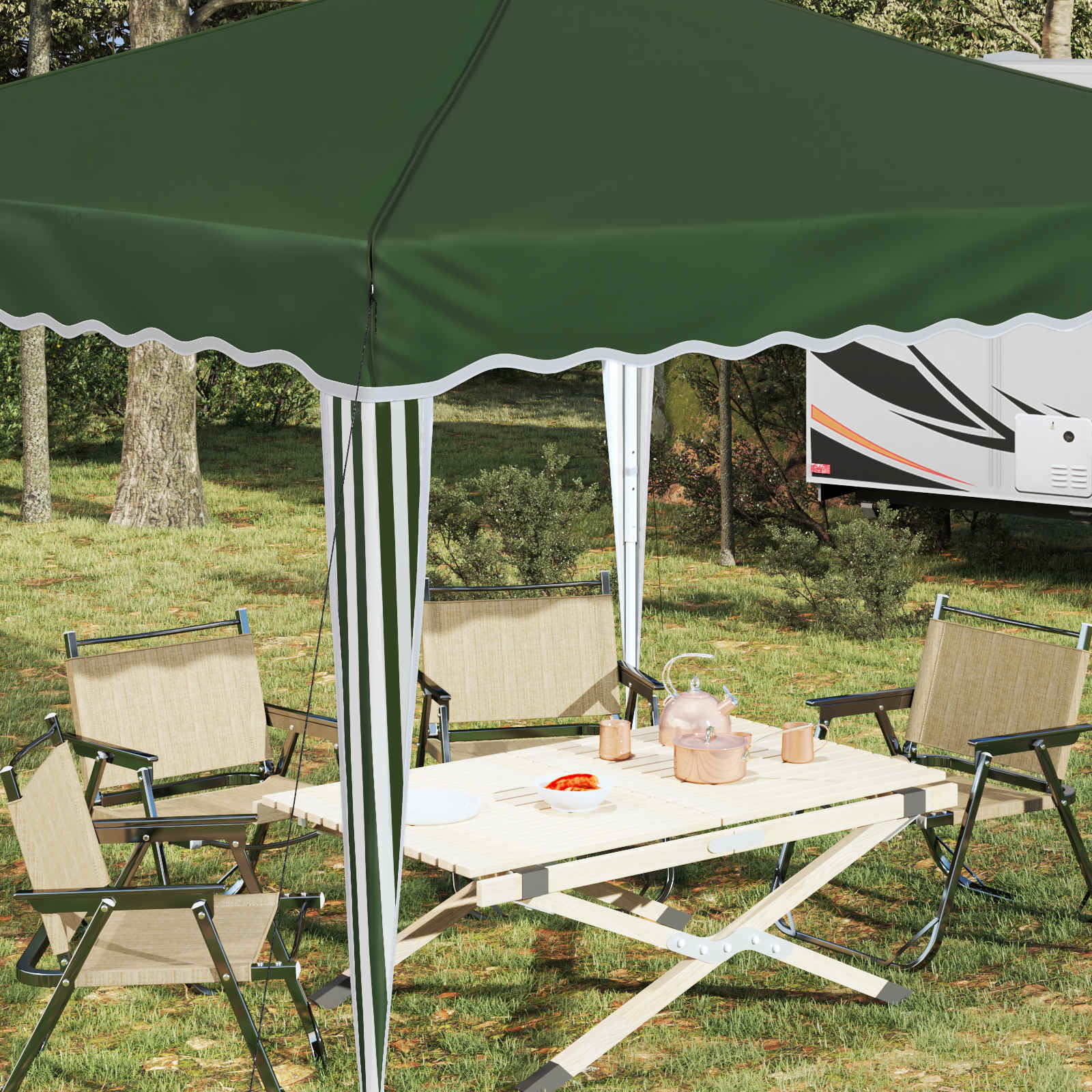 Pop-up Partyzelt 288 x 288 x 245 cm Grün Oxford-Stoff