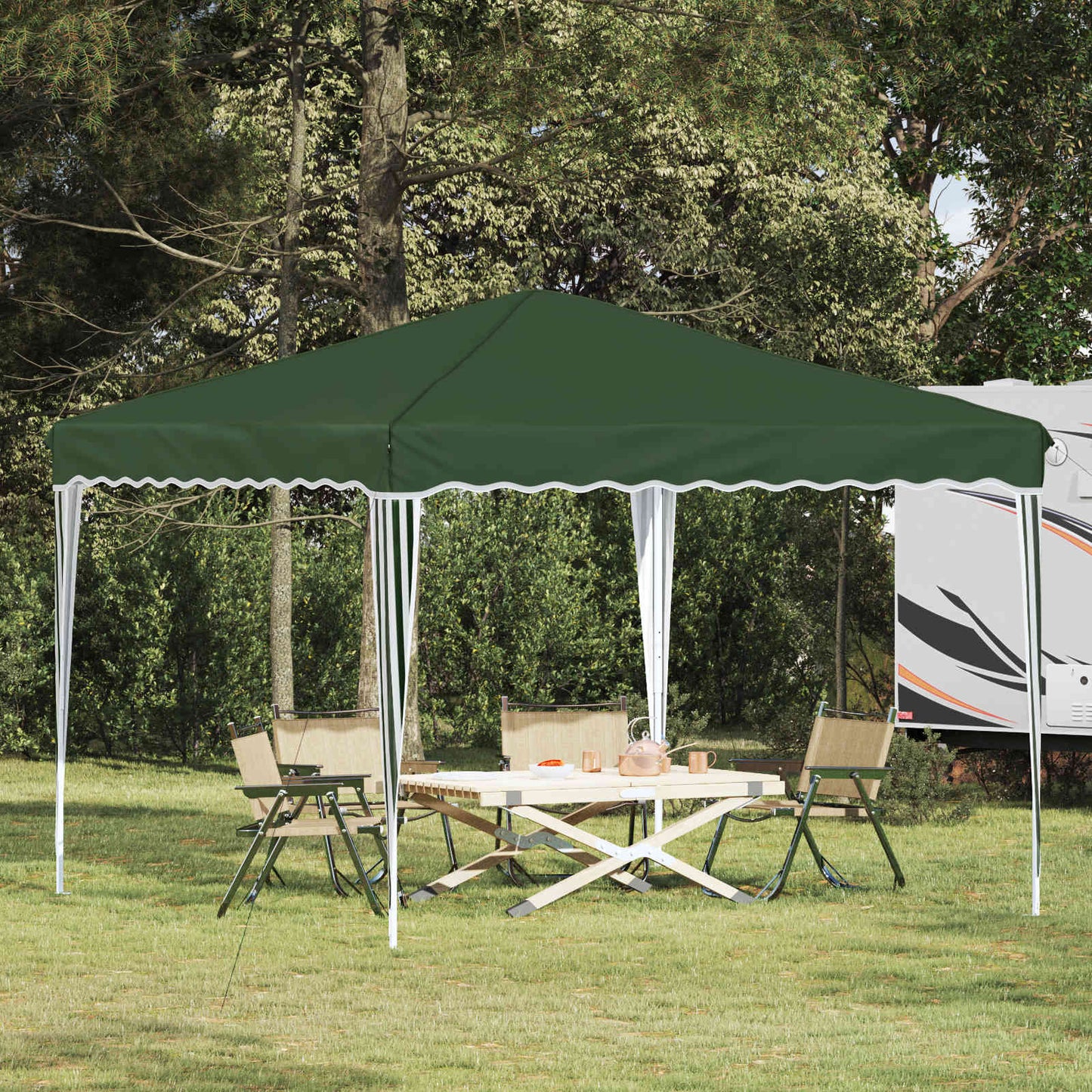 Pop-up Partyzelt 288 x 288 x 245 cm Grün Oxford-Stoff