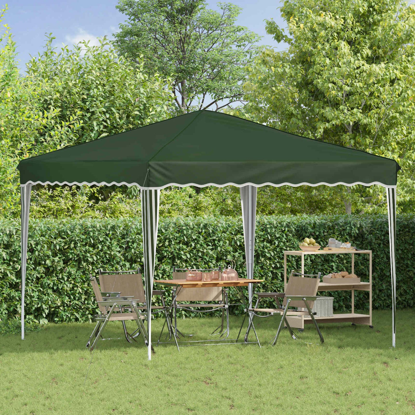 Pop-up Partyzelt 288 x 288 x 245 cm Grün Oxford-Stoff
