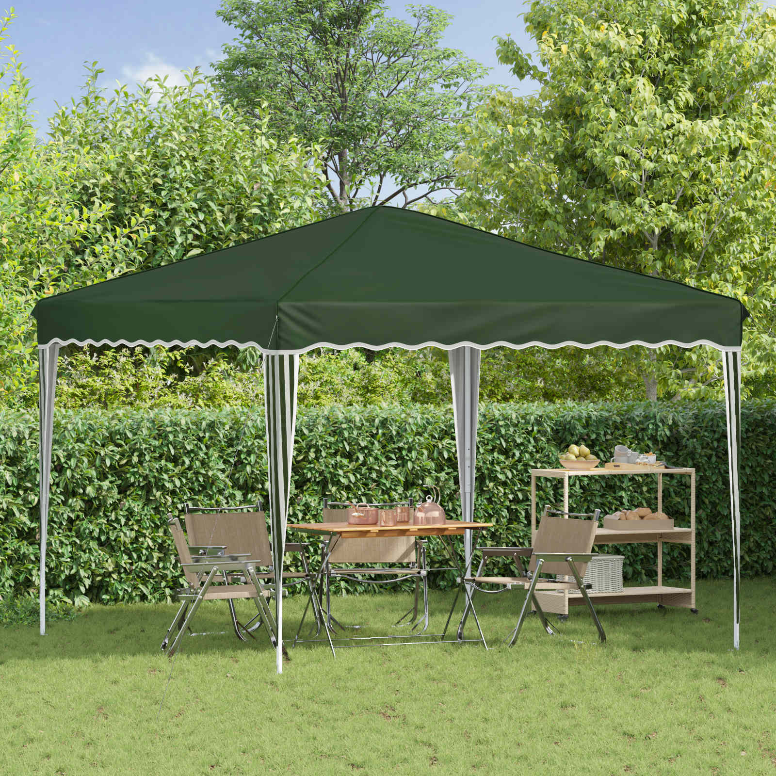 Pop-up Partyzelt 288 x 288 x 245 cm Grün Oxford-Stoff