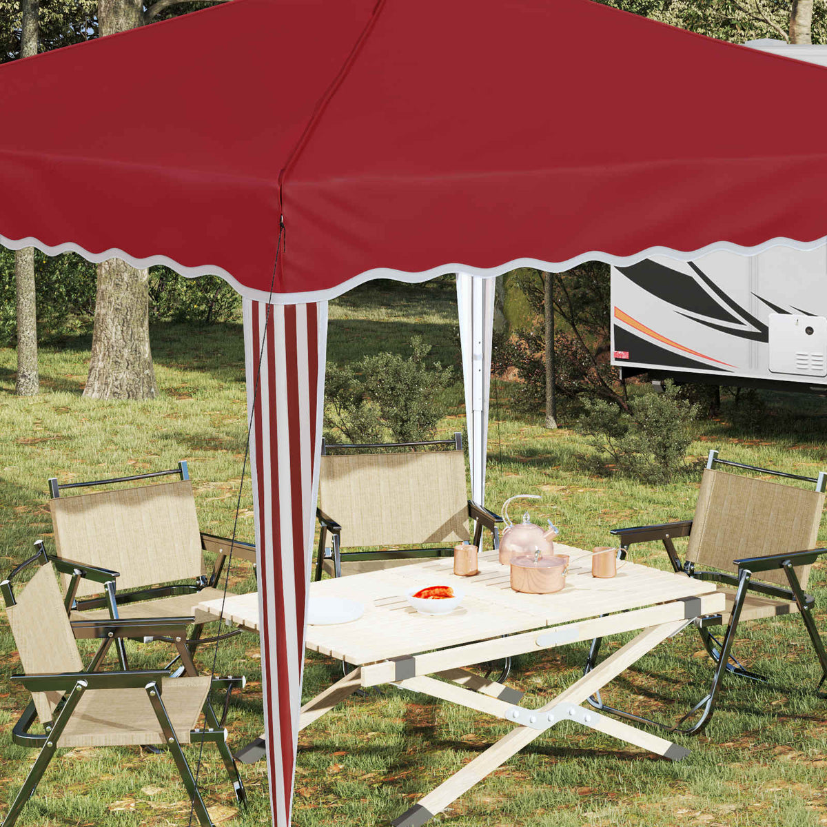 Pop-up Partyzelt 288 x 288 x 245 cm Bordeauxrot Oxford-Stoff