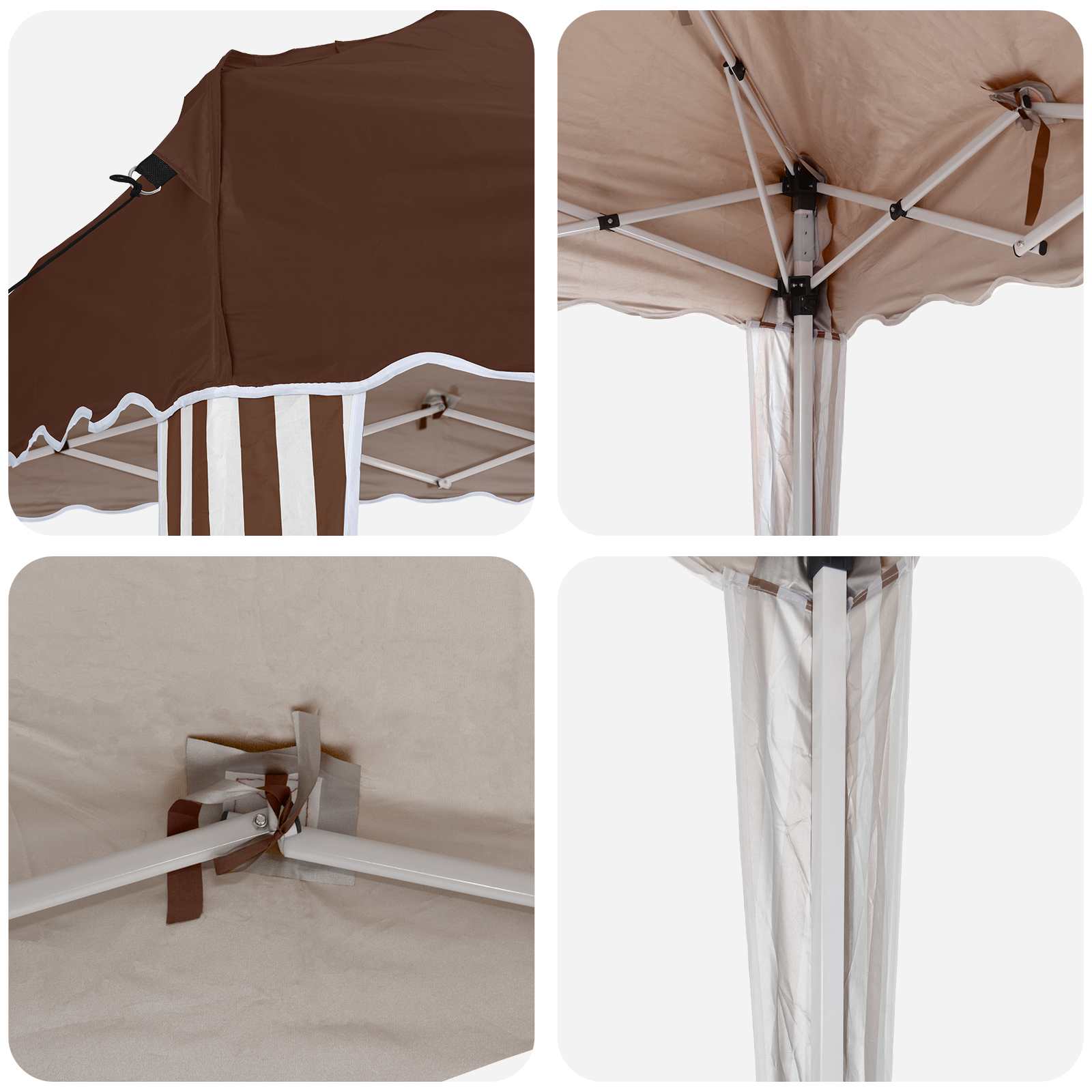 Pop-up Partyzelt 288 x 288 x 245 cm Braun Oxford-Stoff